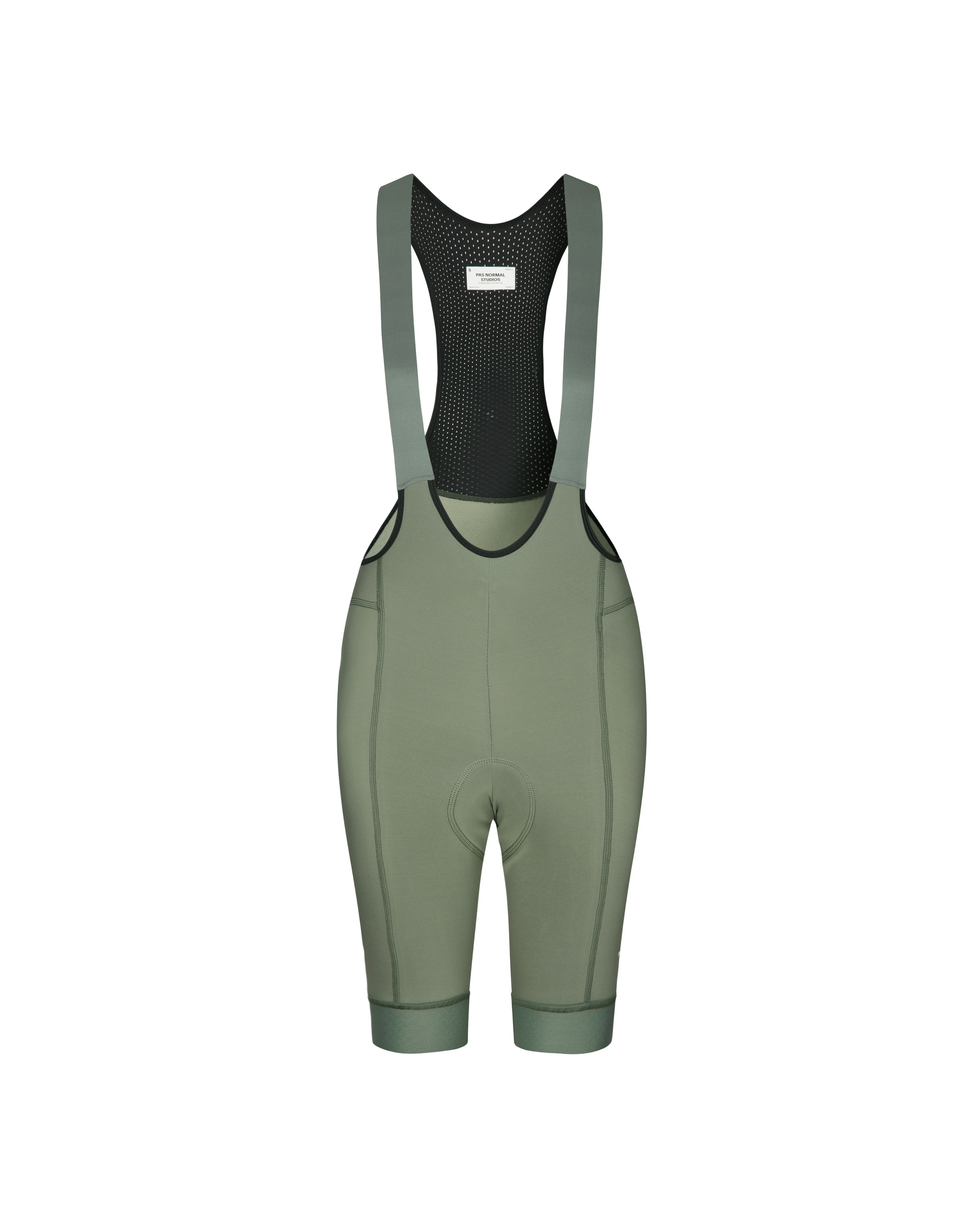 Dark Celeste Essential Thermal cycling bibs, front flat lay with mesh back panel