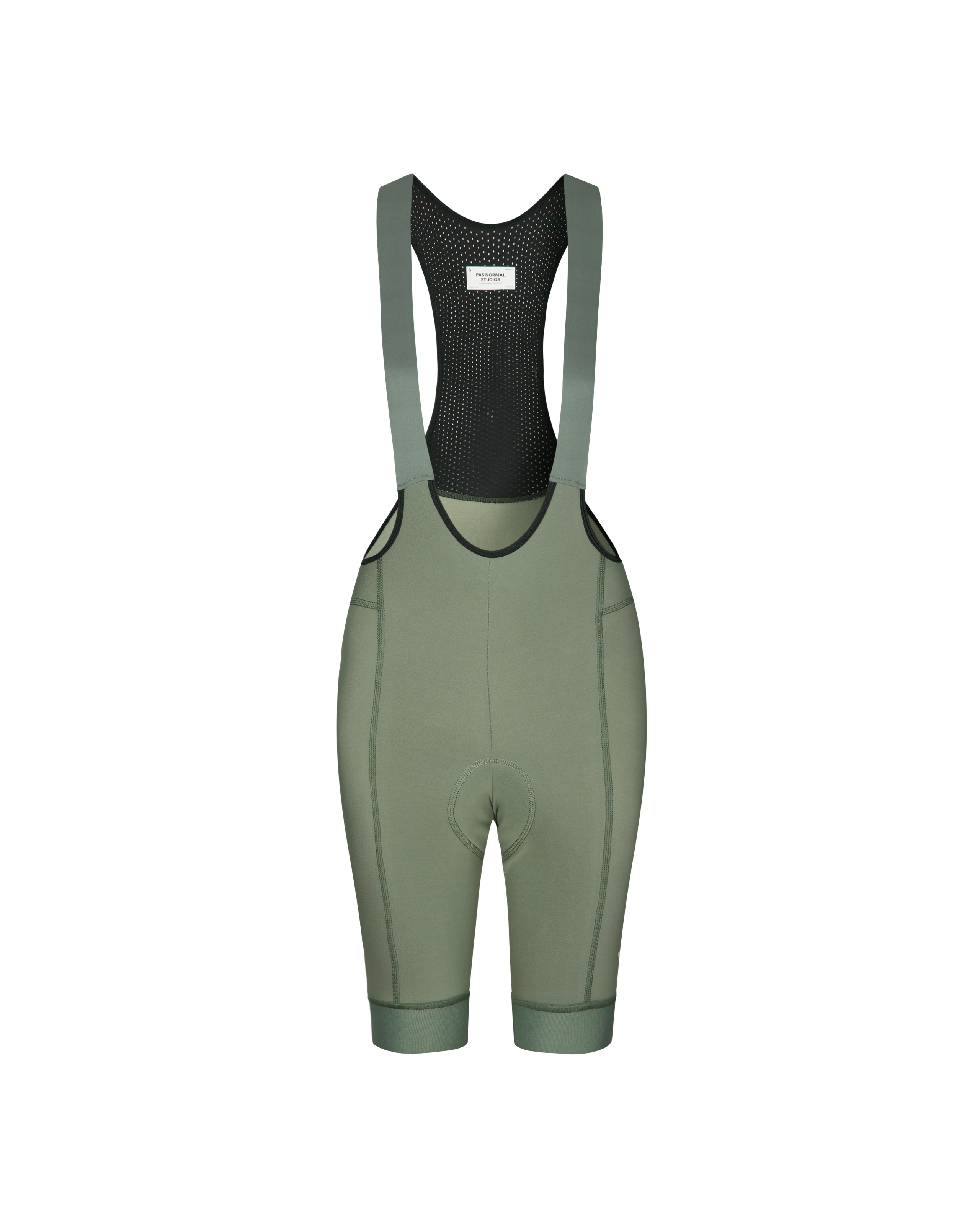 Dark Celeste Essential Thermal cycling bibs, front flat lay with mesh back panel