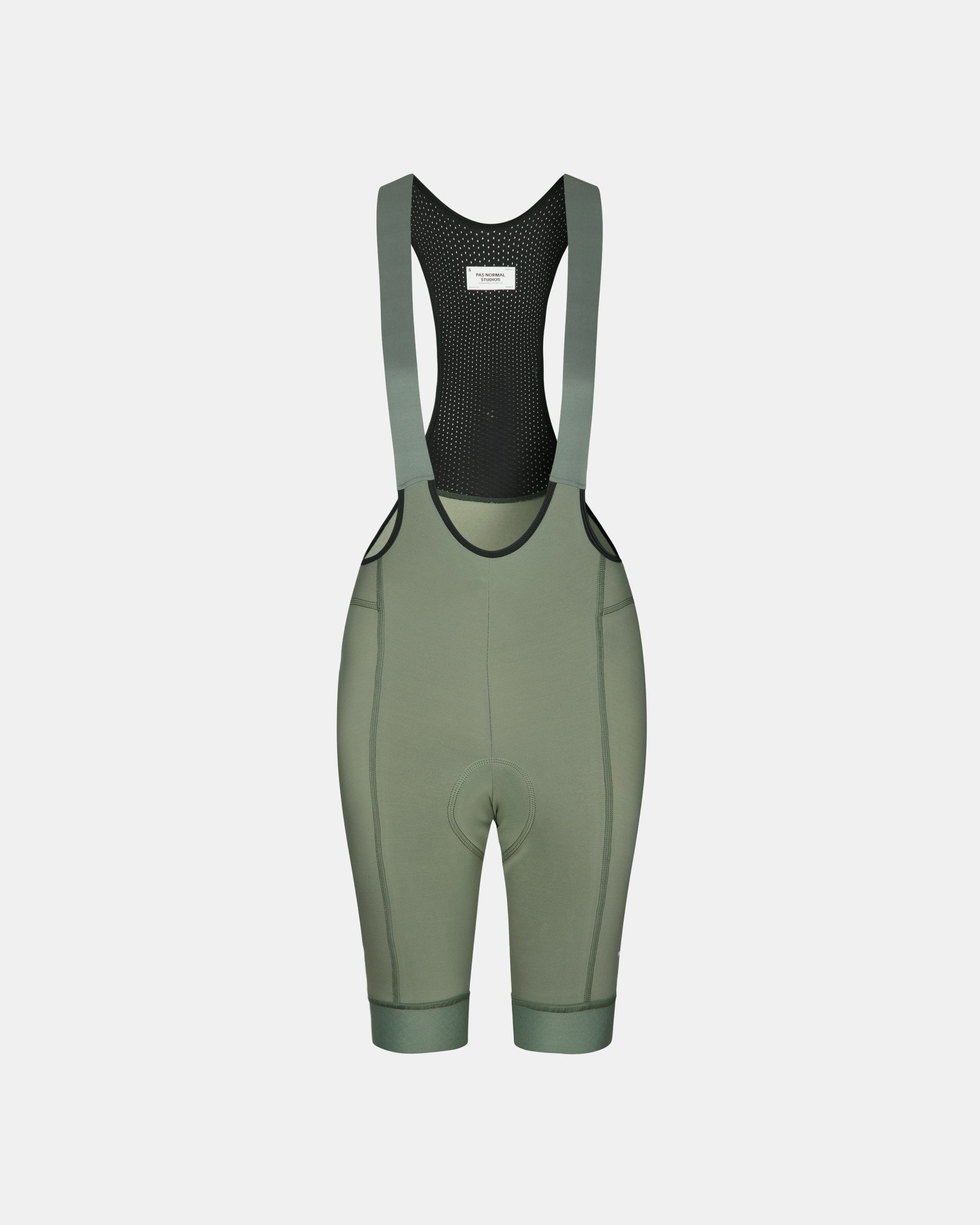 Dark Celeste Essential Thermal cycling bibs, front flat lay with mesh back panel