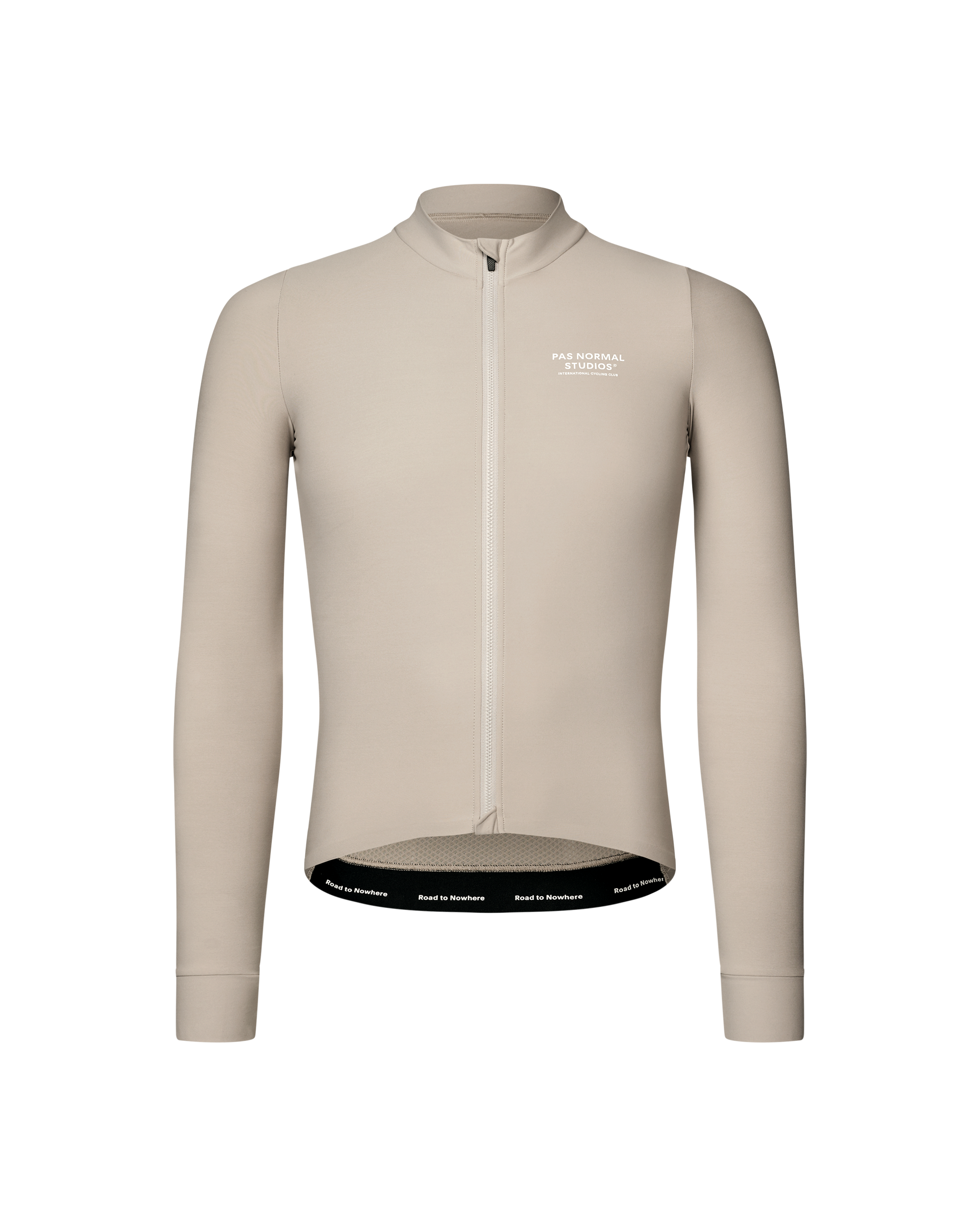 Haze Mechanism long sleeve cycling jersey, front view with full zip and white chest logo