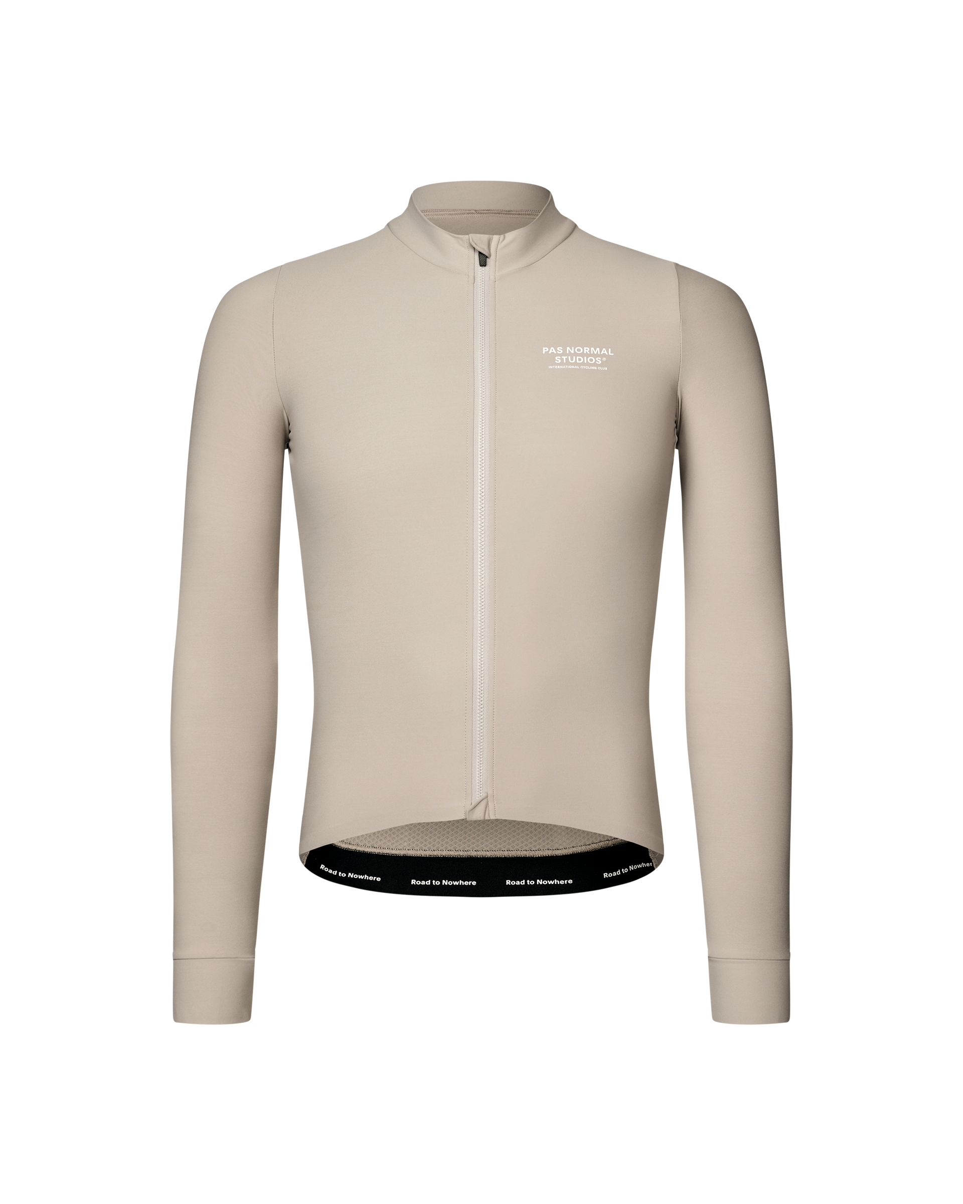Haze Mechanism long sleeve cycling jersey, front view with full zip and white chest logo