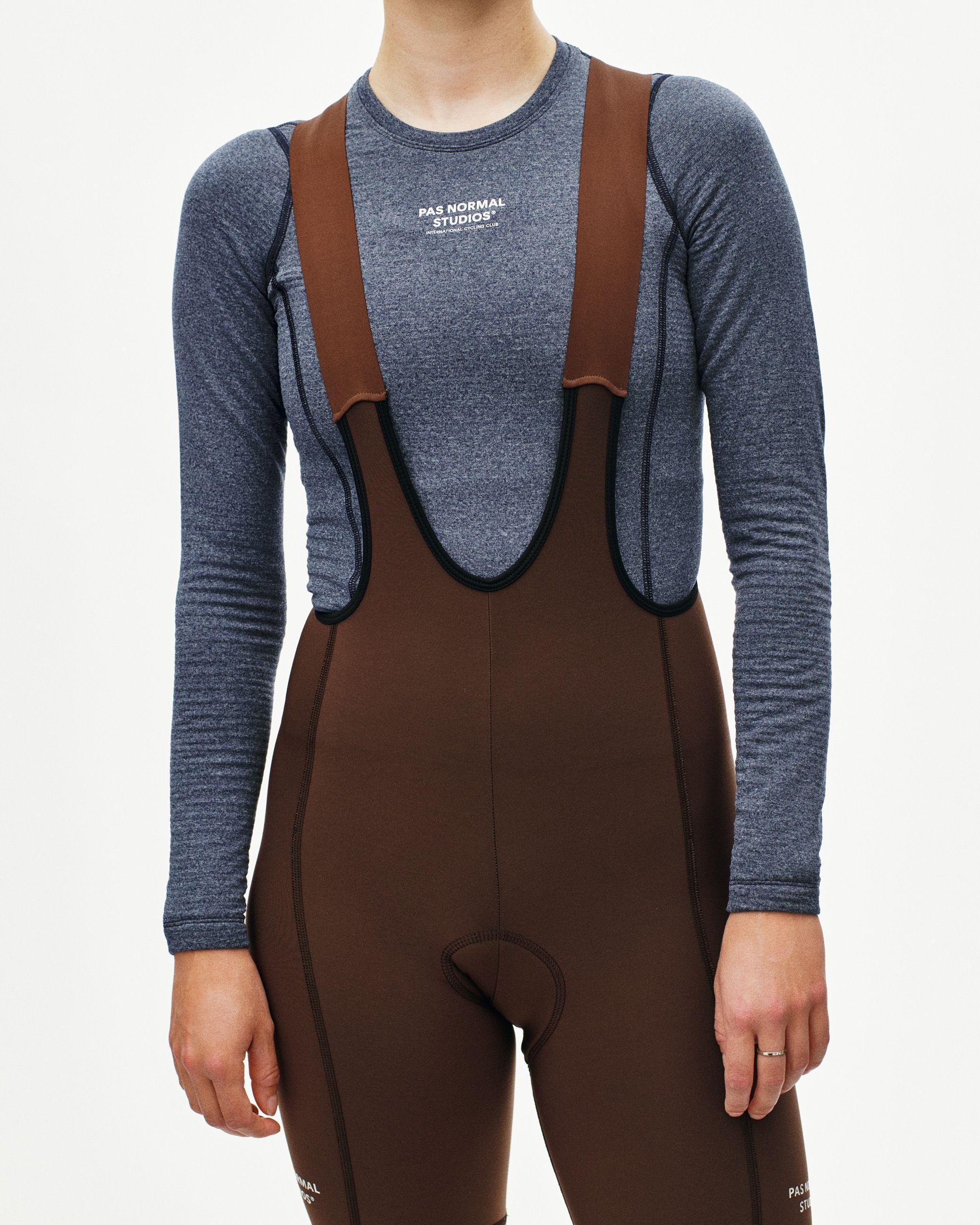 PAS NORMAL STUDIOS サーマルビブショーツ Lサイズ ブラウン Women's Essential Thermal Long Bibs | Pas Normal Studios