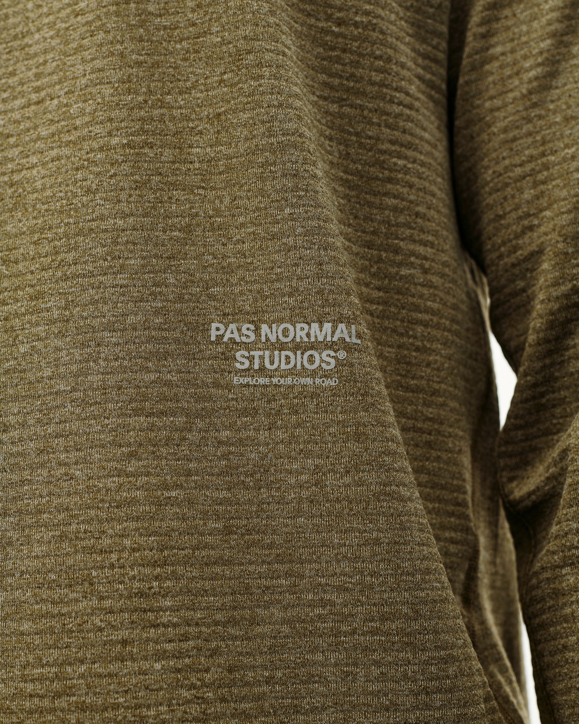 Haze purple Balance thermal hoodie, chest detail view with tonal logo print