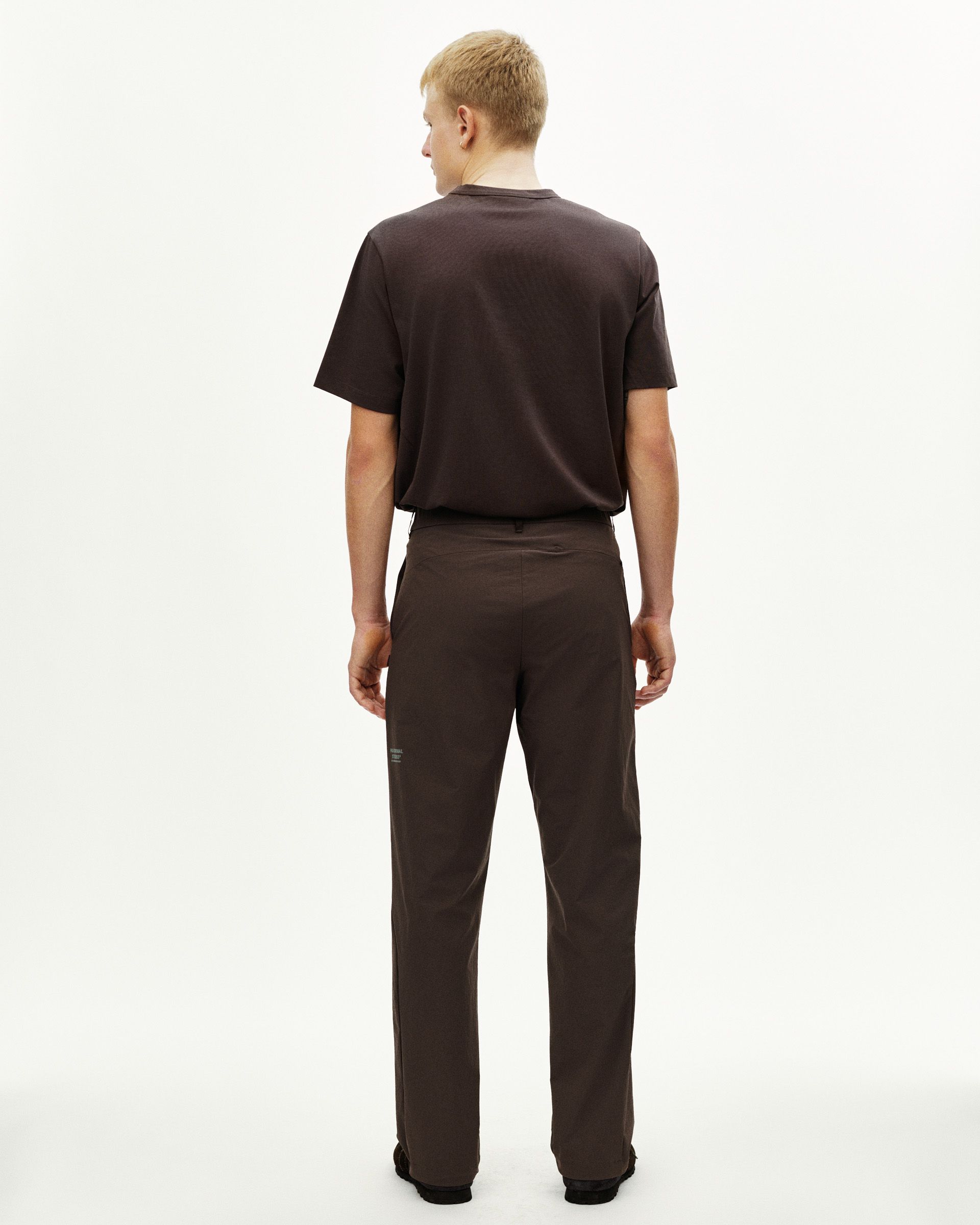 Dark Purple Off-Race Tech pants, rear view on model