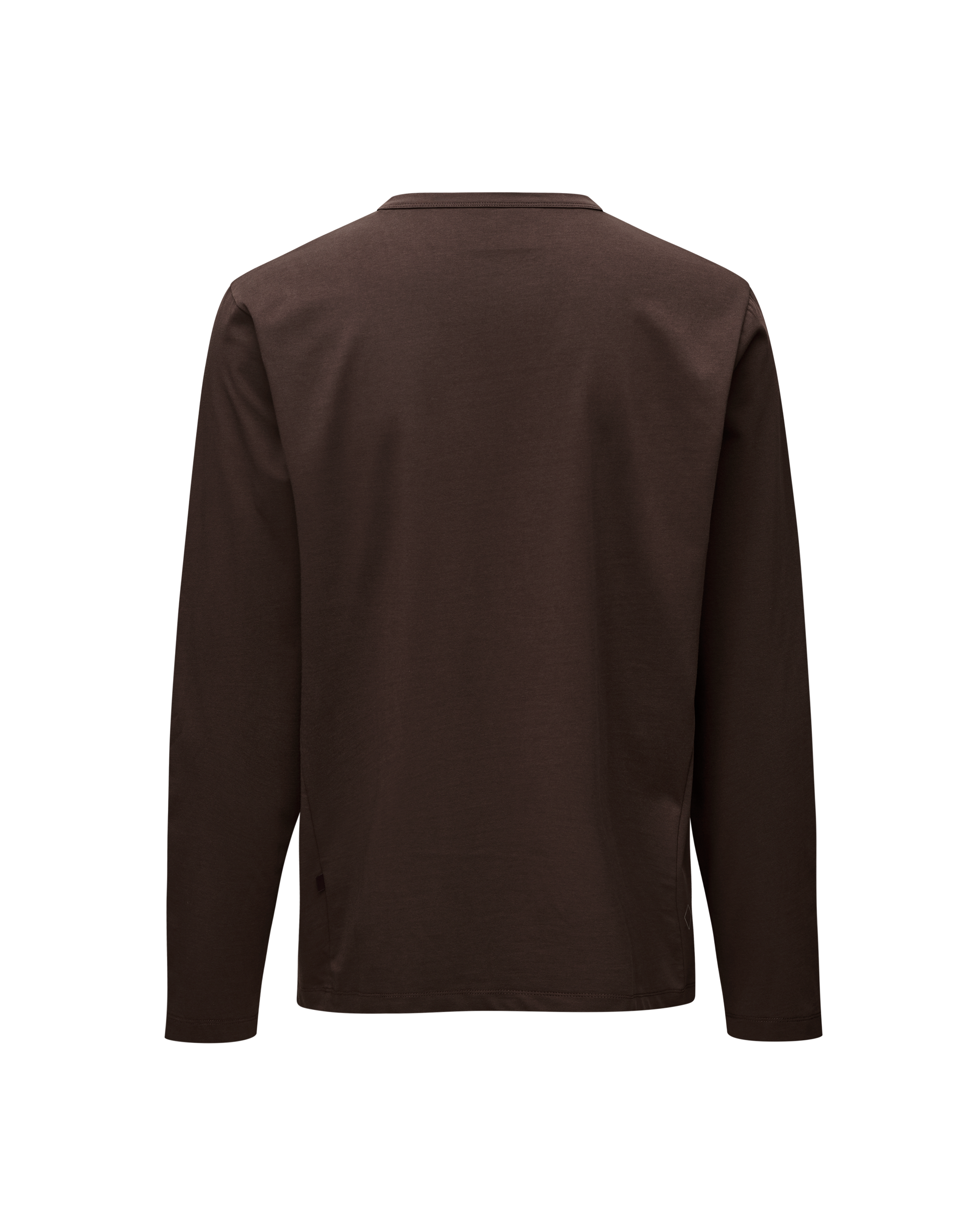 Dark Purple Off-Race Cotton Tech long sleeve t-shirt, rear flat lay with ribbed collar