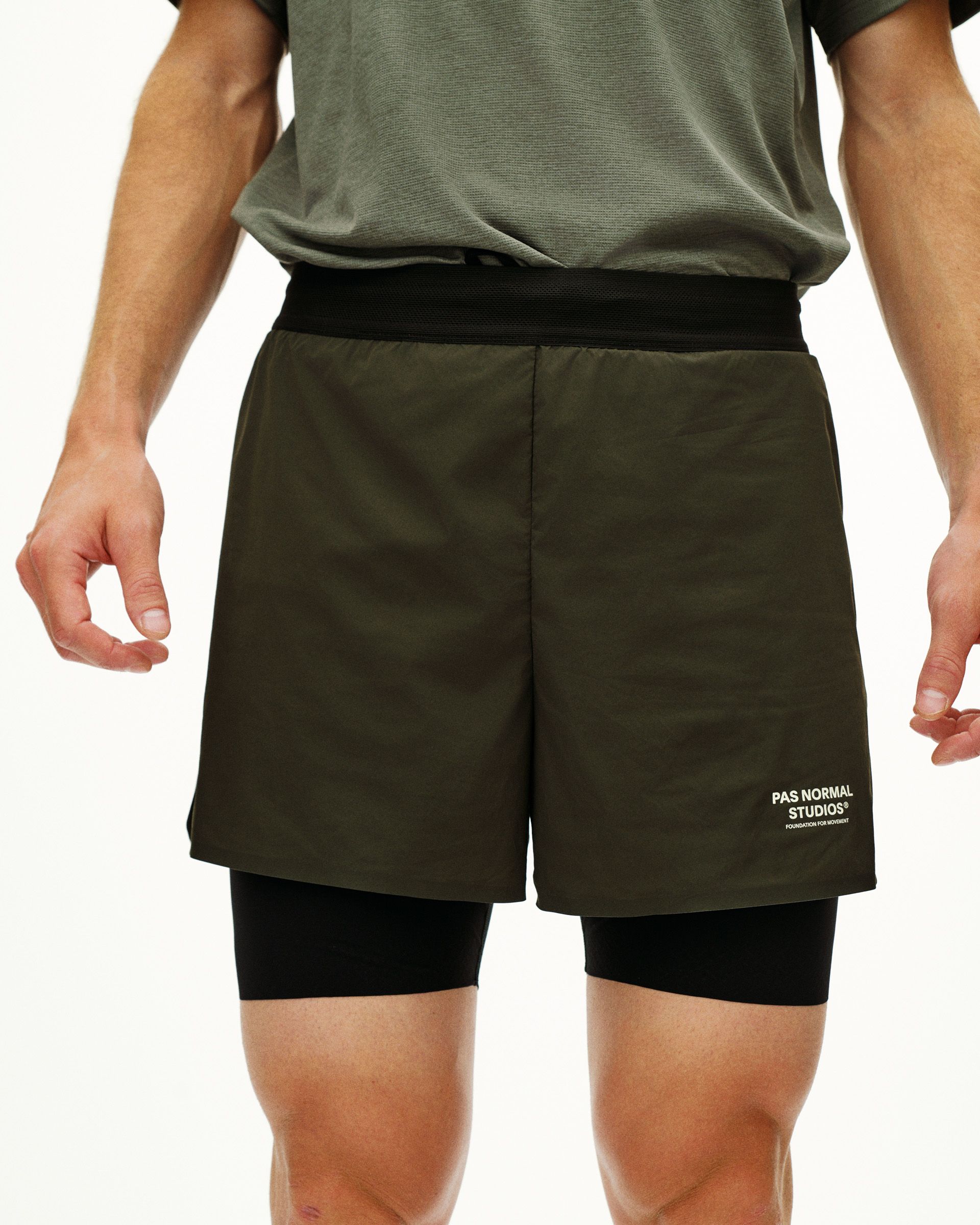 Dark Olive Balance 2-in-1 Shorts | Pas Normal Studios