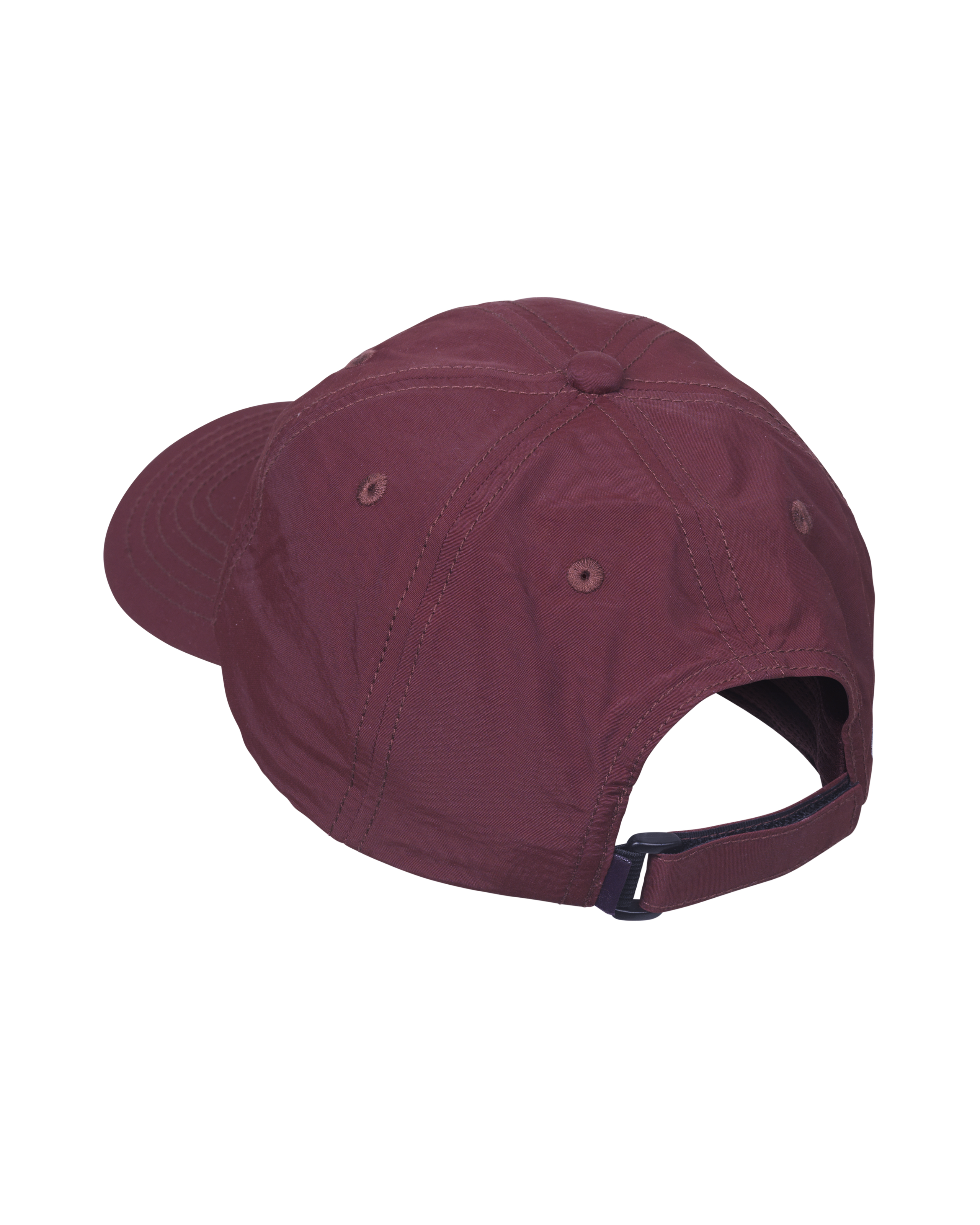 Maroon Off-Race cap, rear three-quarter view with adjustable strap