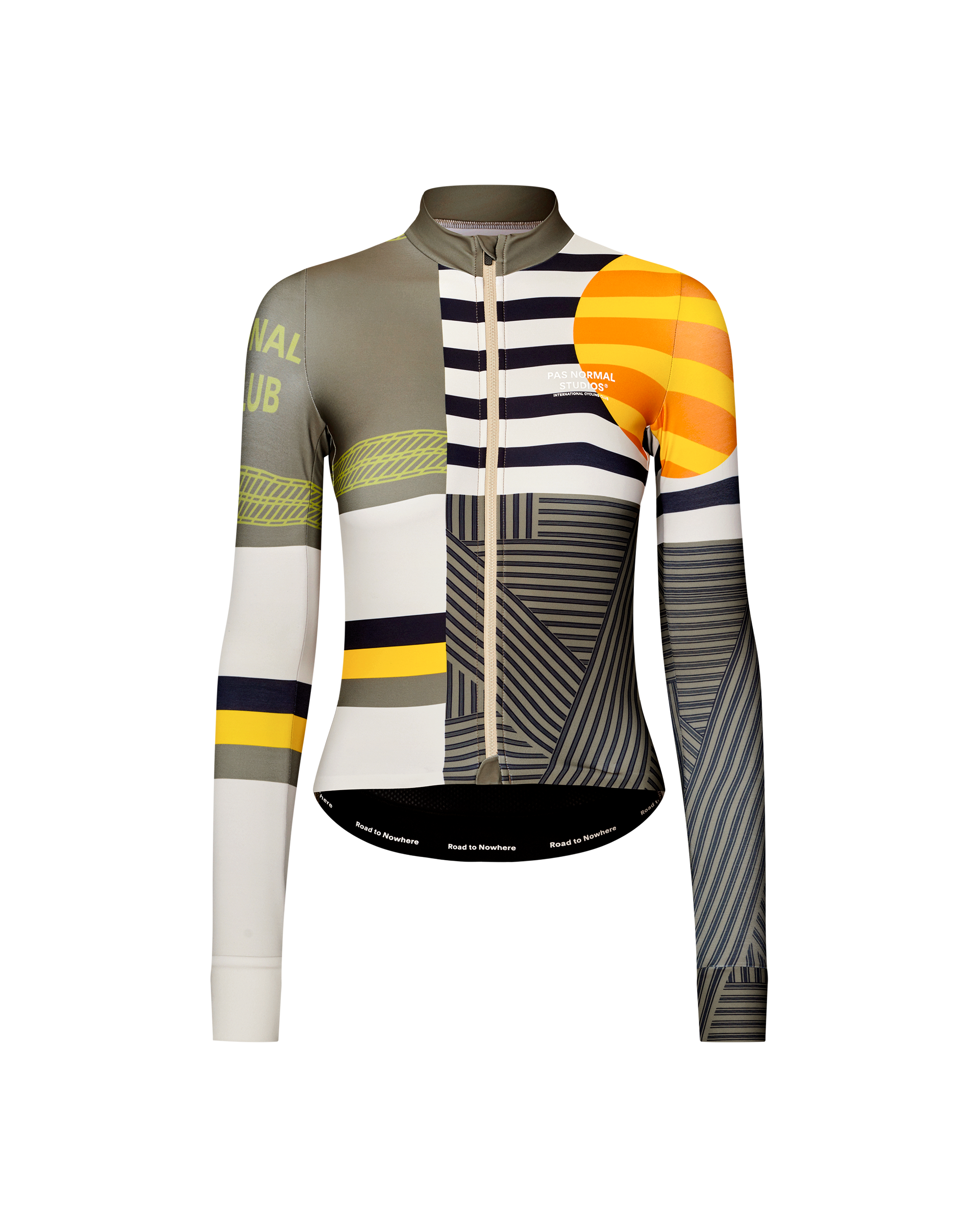 International Sand Mechanism women's long sleeve cycling jersey, front view