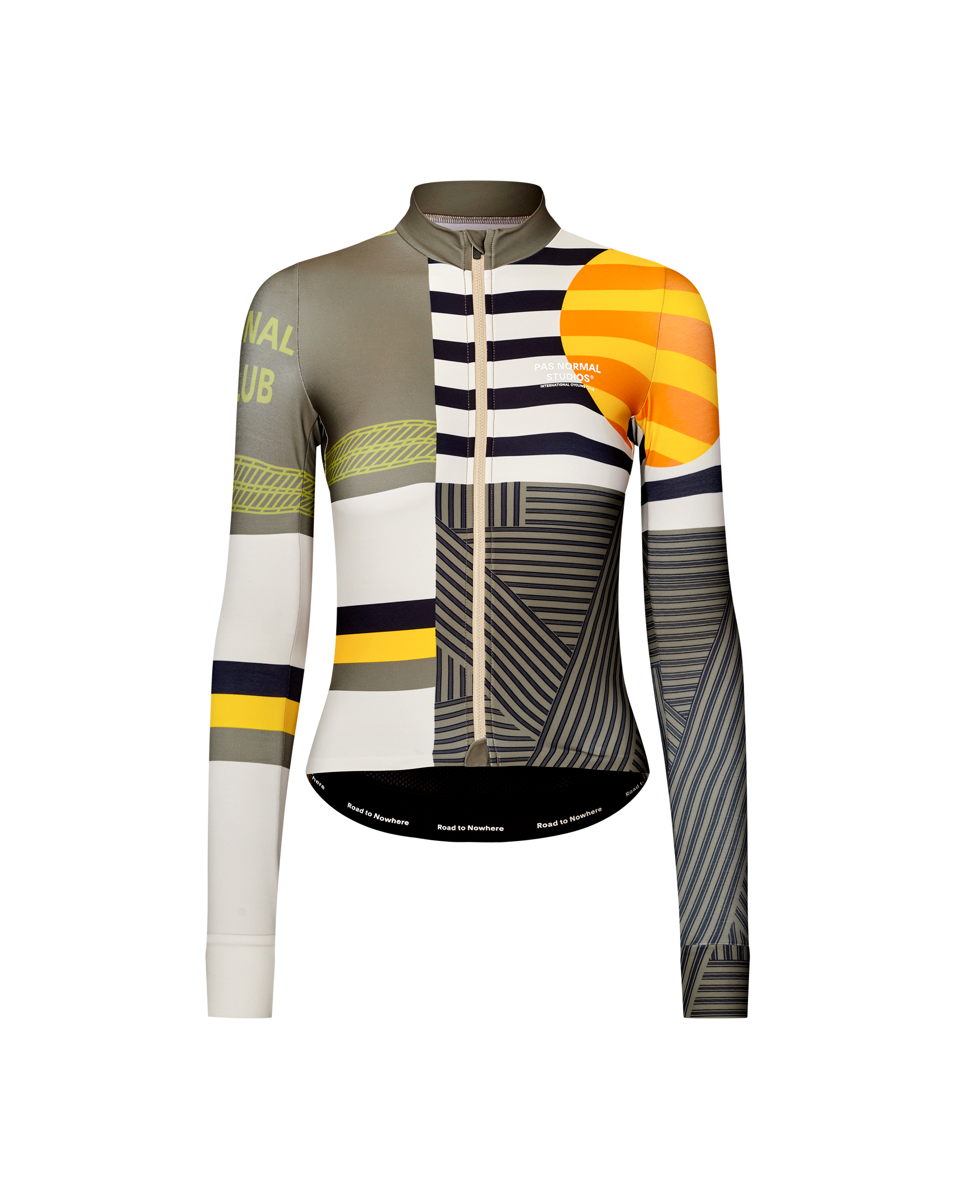 International Sand Mechanism women's long sleeve cycling jersey, front view