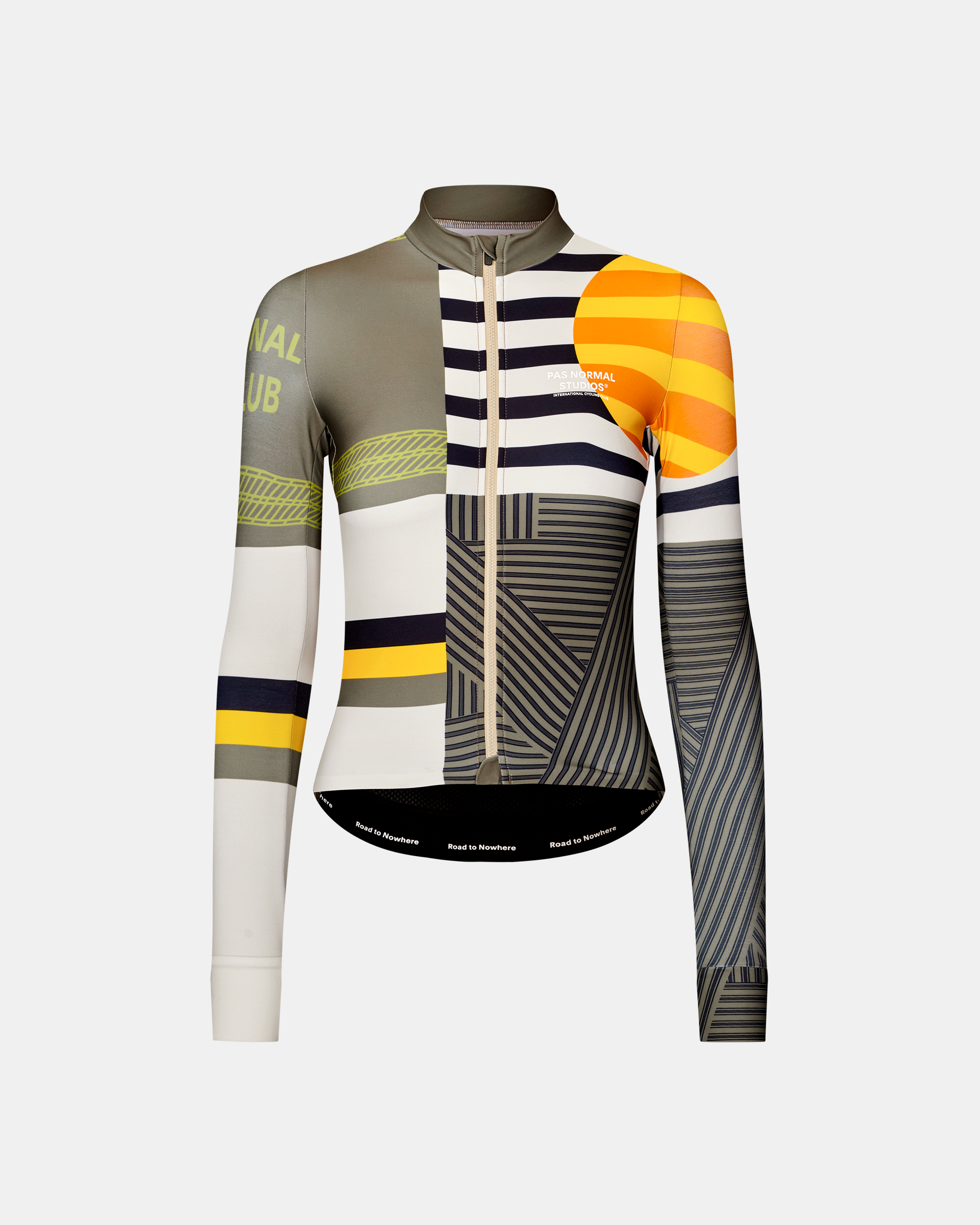International Sand Mechanism women's long sleeve cycling jersey, front view