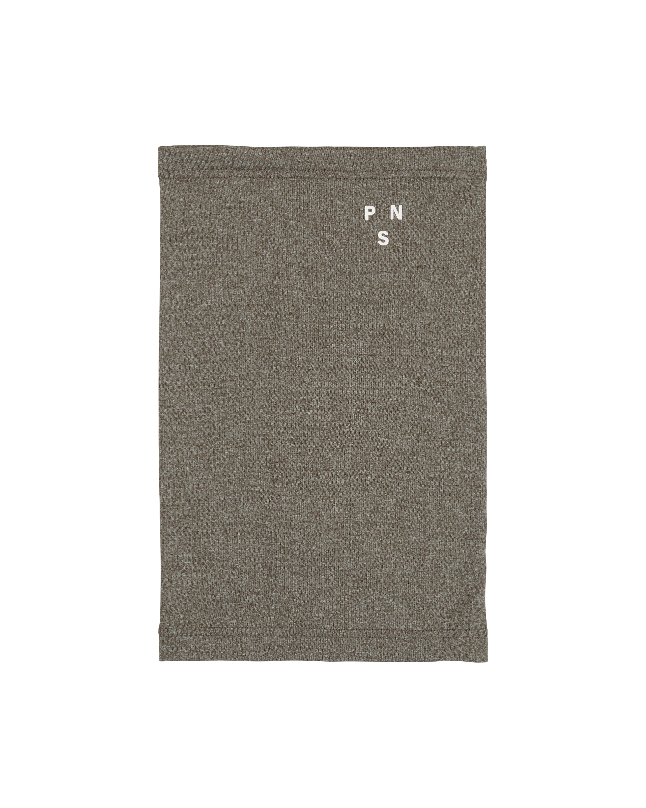 Grey Logo Thermal necktube, flat lay with white stacked letters