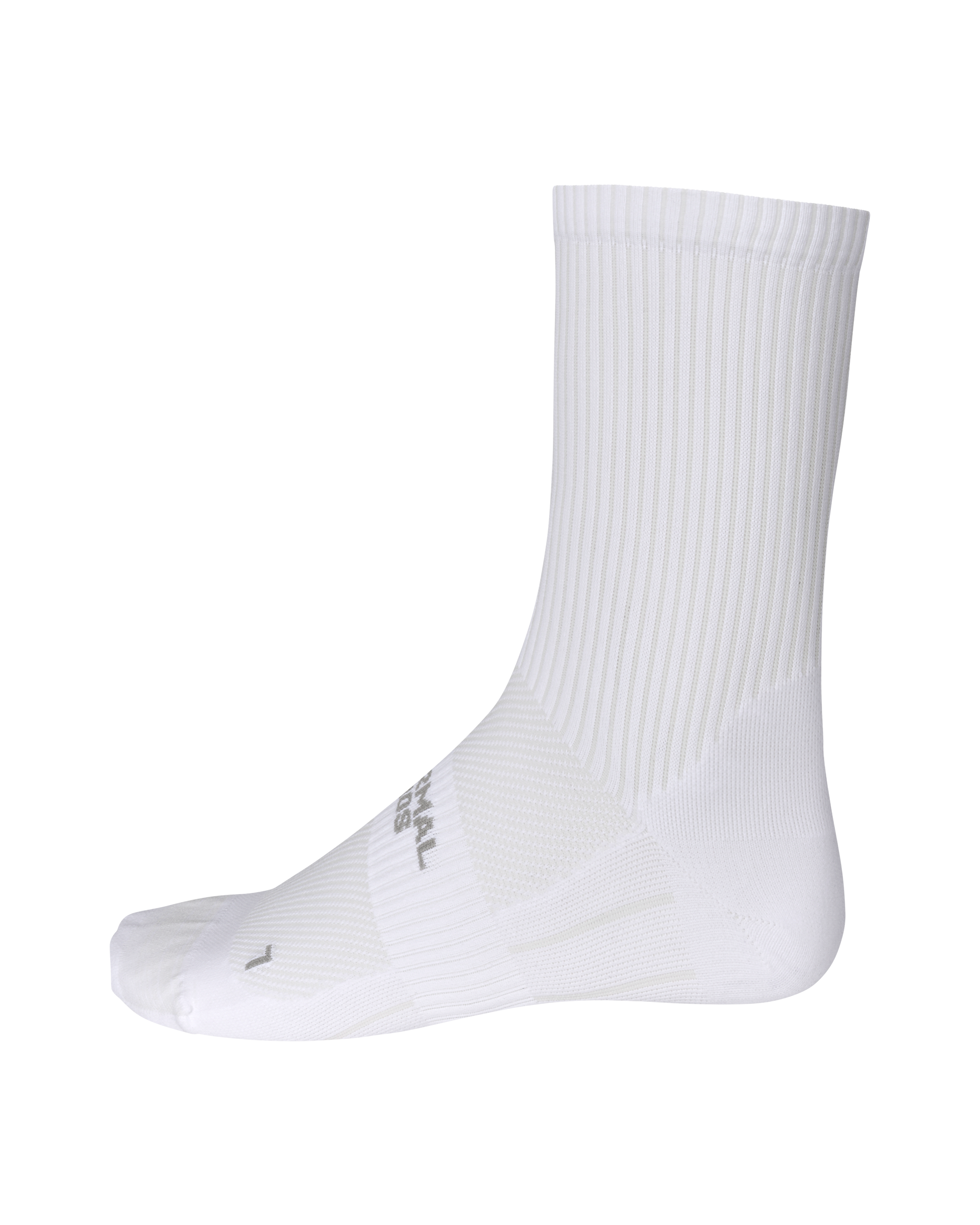 White Balance Quarter cycling sock, side view with ribbed cuff