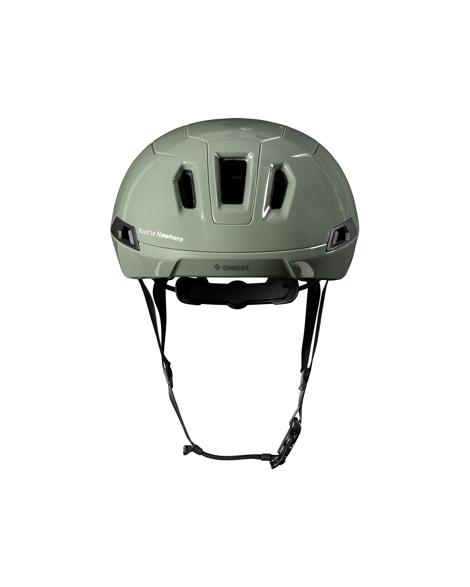 Grey PAS Sweet Protection Tucker III 2Vi MIPS cycling helmet, rear view with ventilation ports