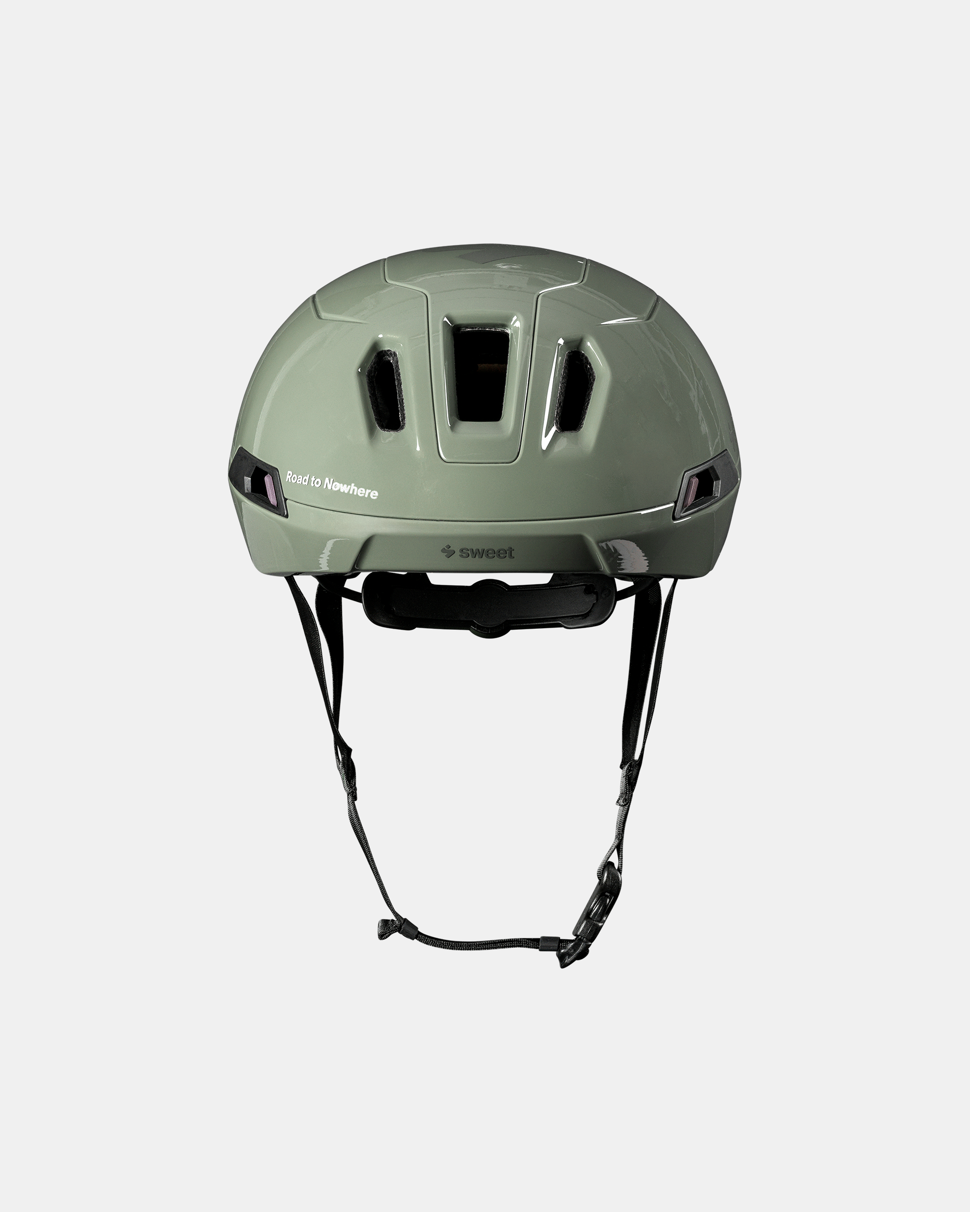Grey PAS Sweet Protection Tucker III 2Vi MIPS cycling helmet, rear view with ventilation ports