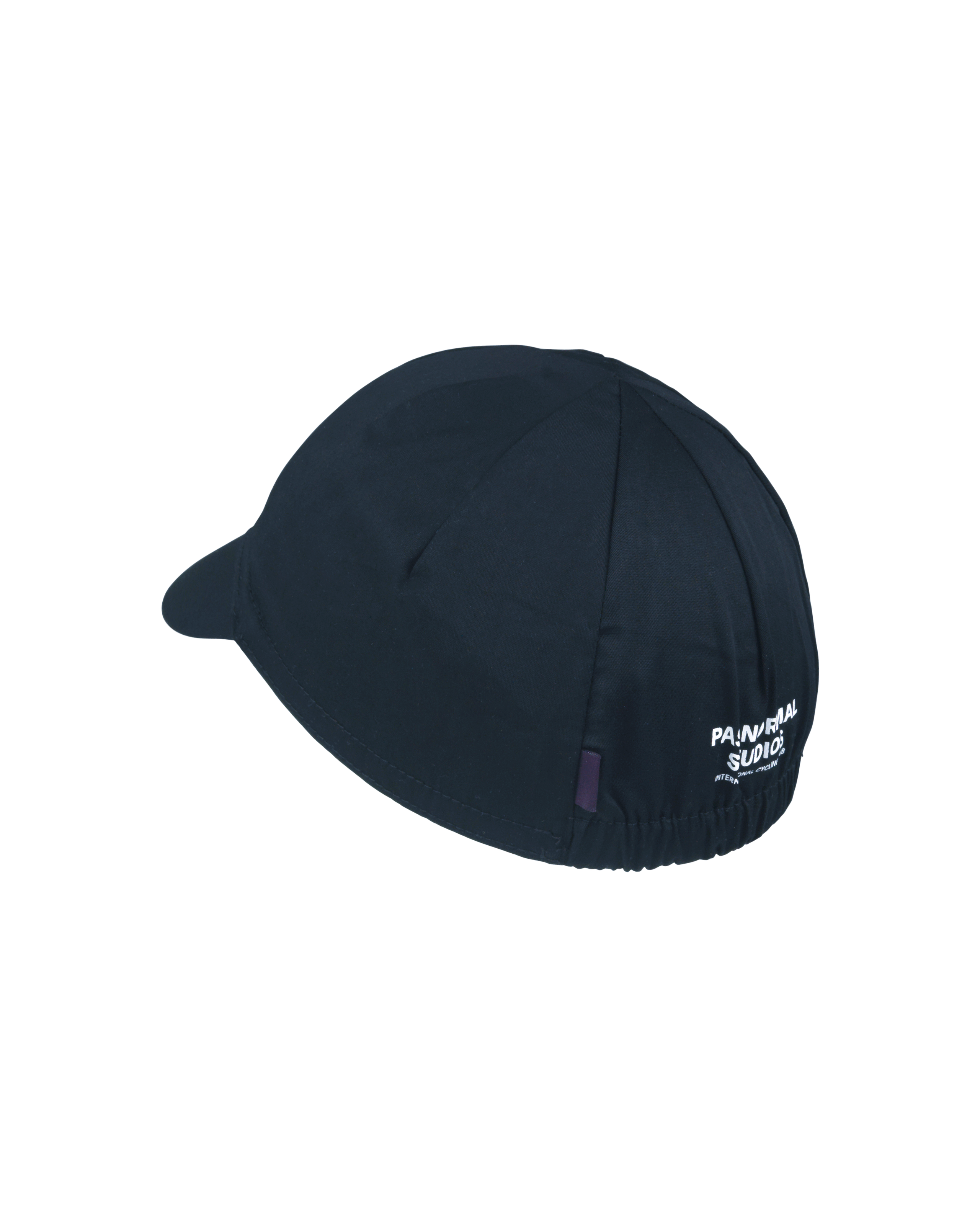 Navy Logo cycling cap, side view with white text branding