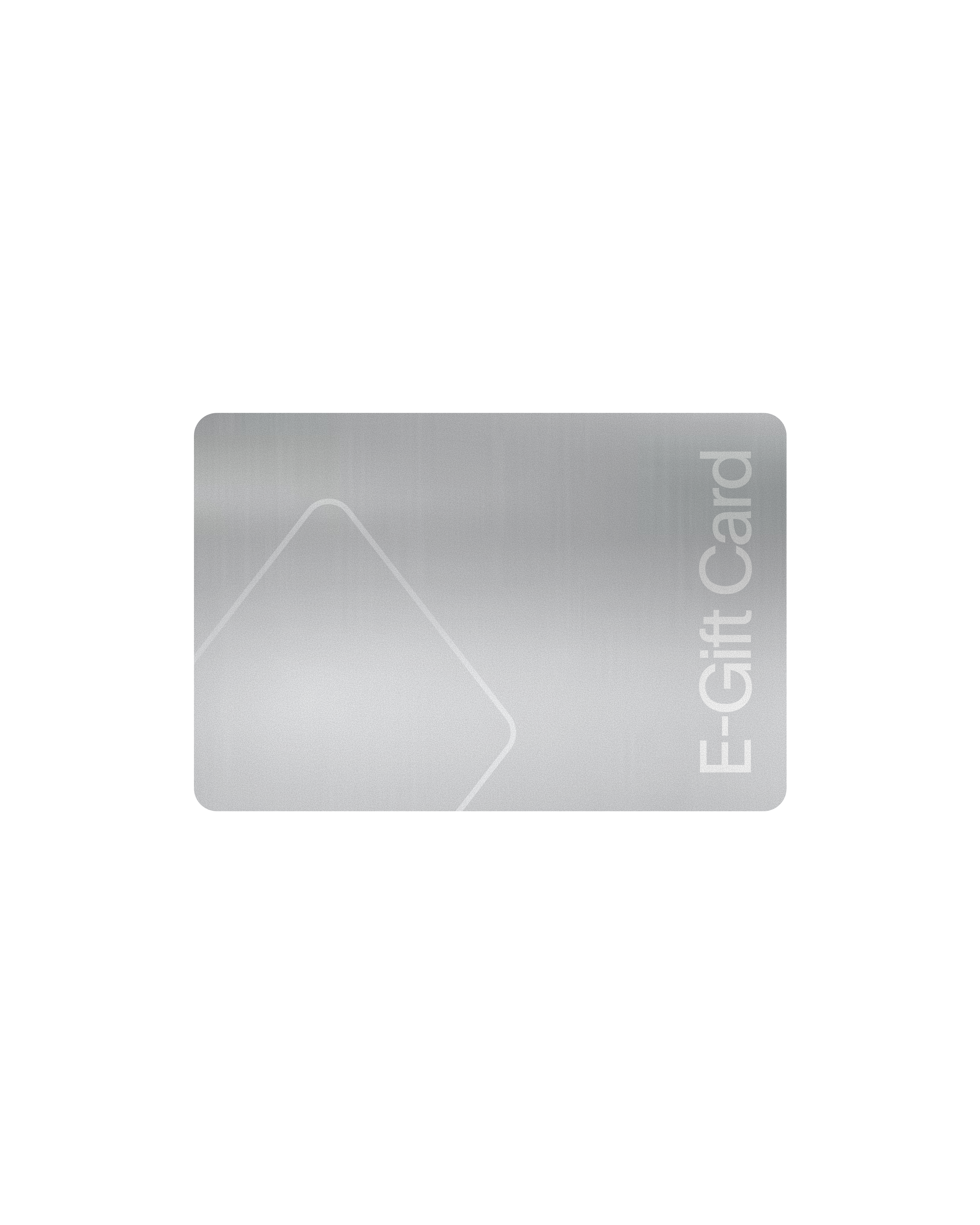 Silver gift card flat lay with chevron arrow design
