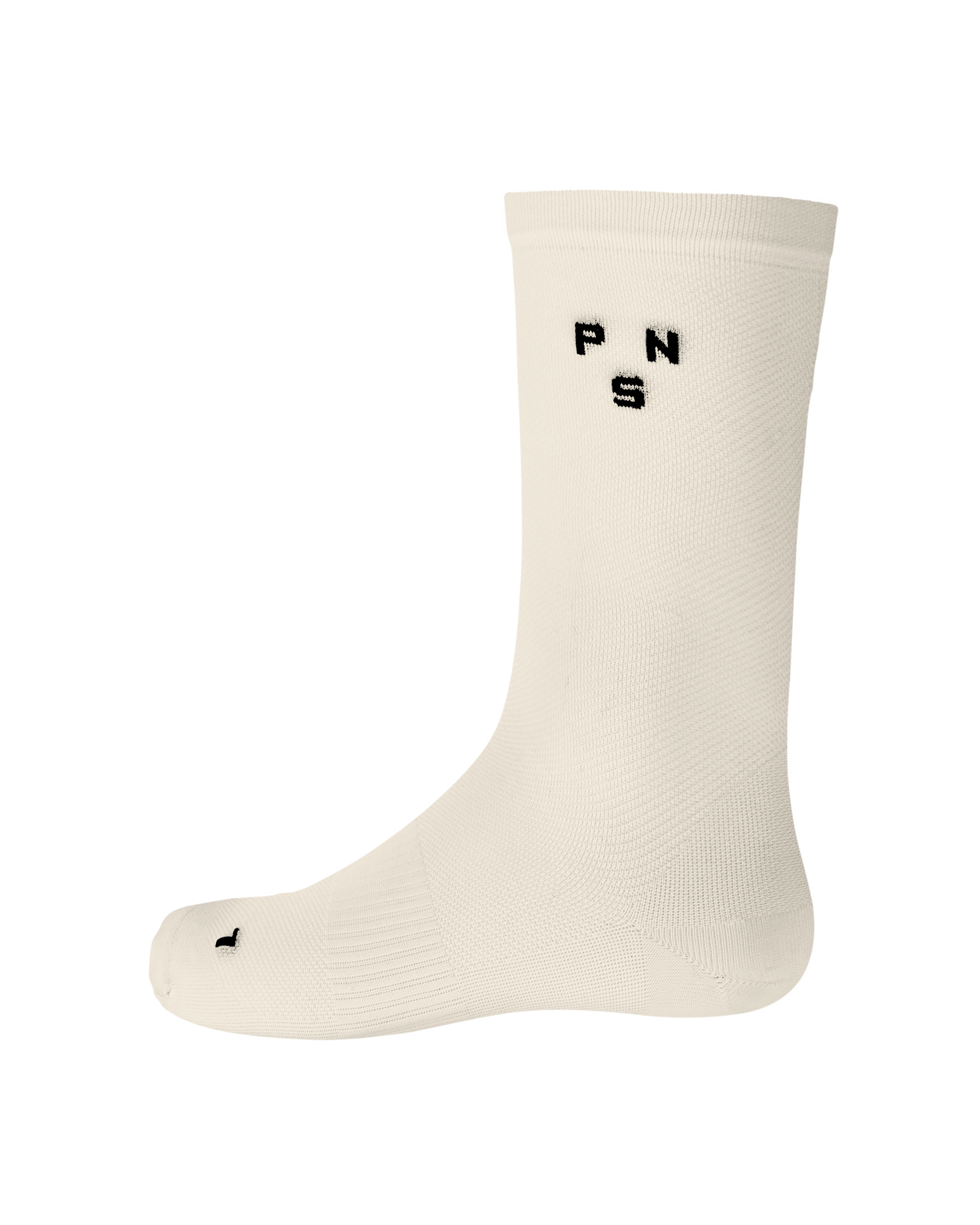 Off White Essential Lightweight cycling socks, side view with black logo