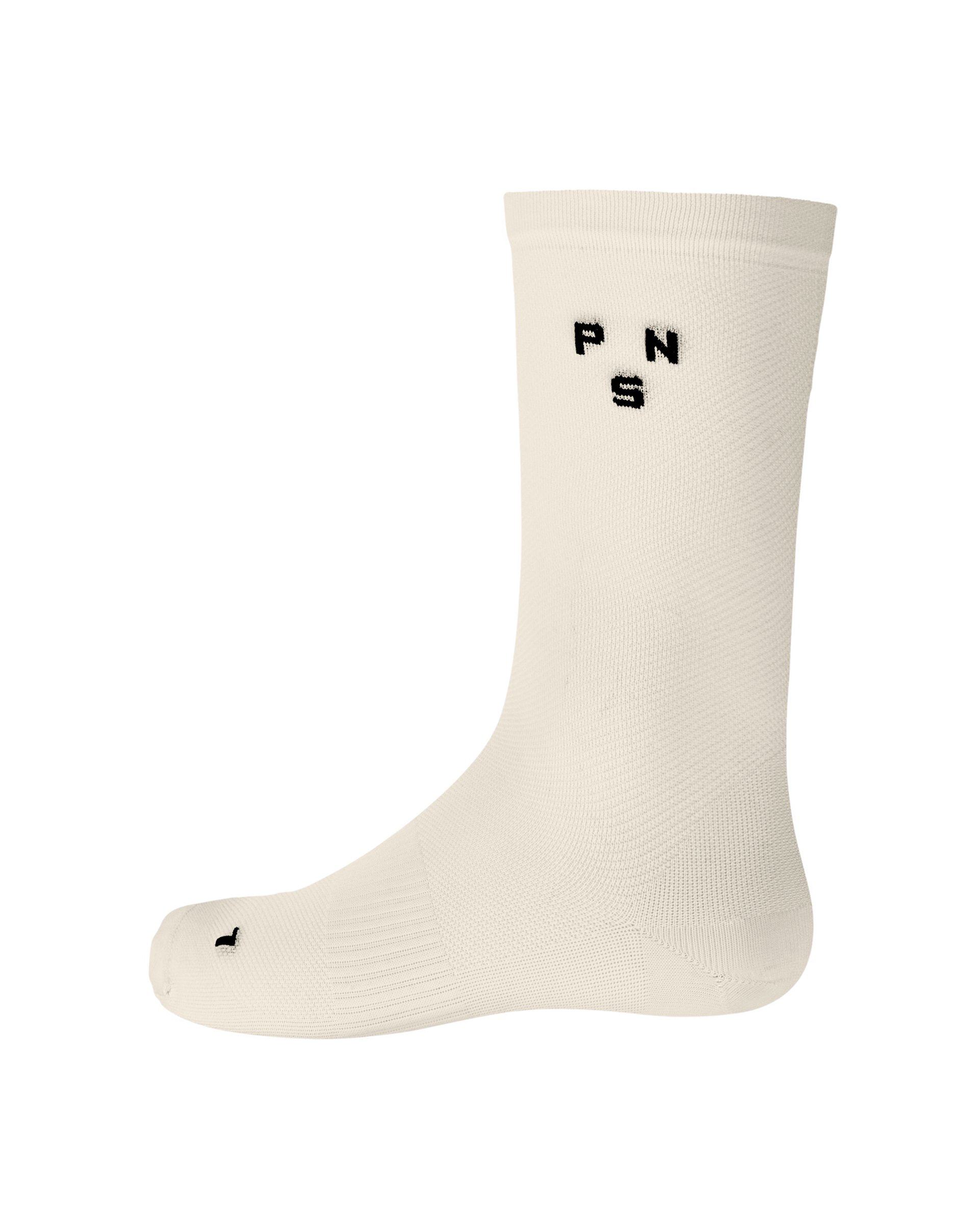 Off White Essential Lightweight cycling socks, side view with black logo