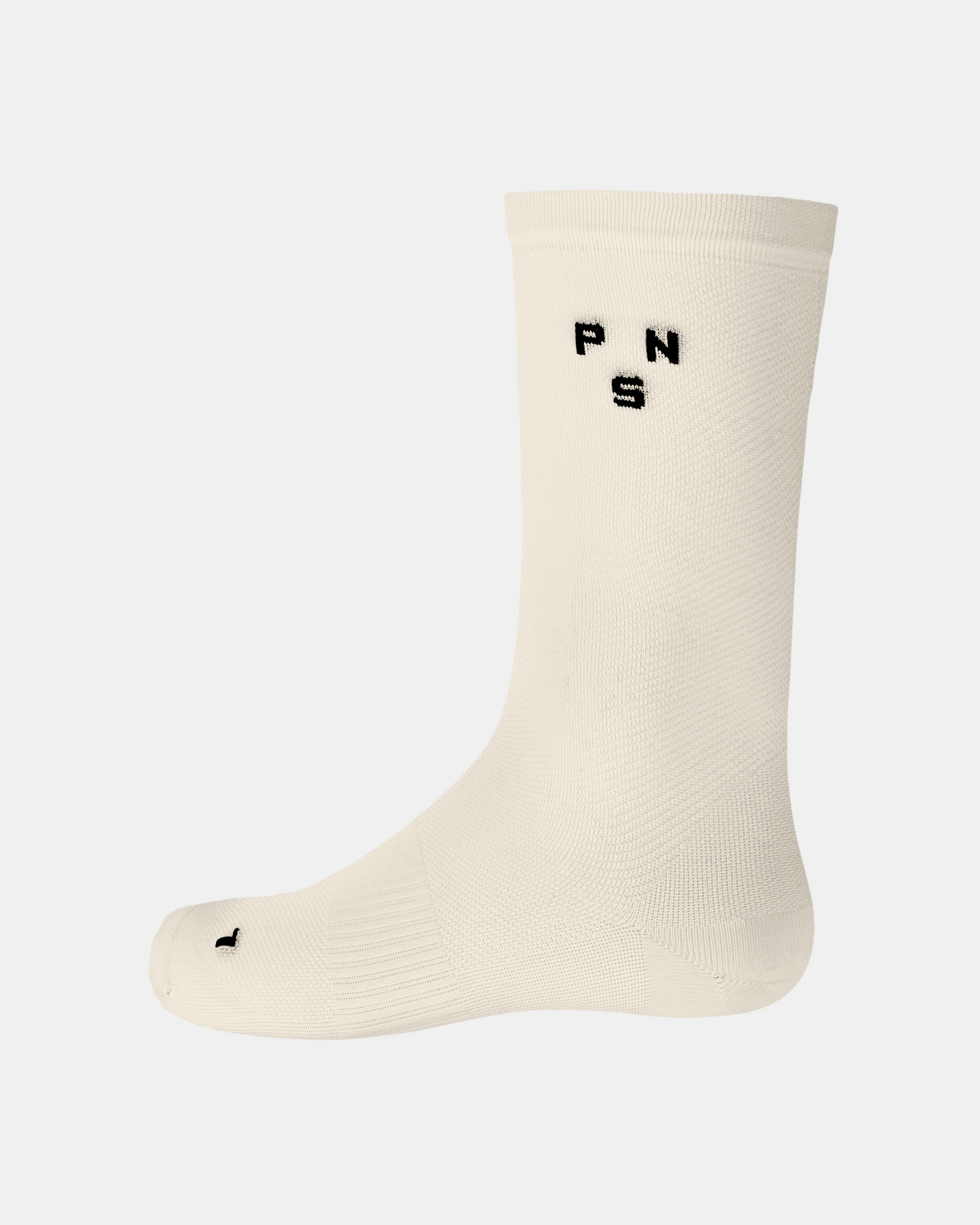 Off White Essential Lightweight cycling socks, side view with black logo