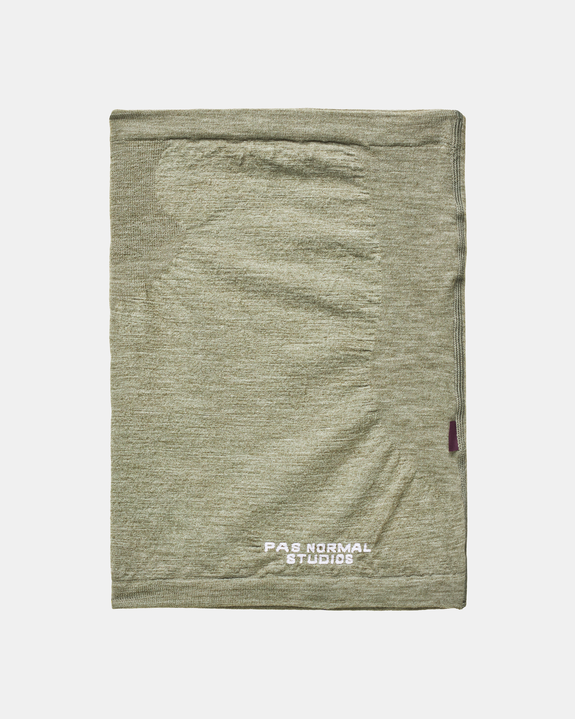 Earth Logo Merino Knit necktube flat lay with white logo print