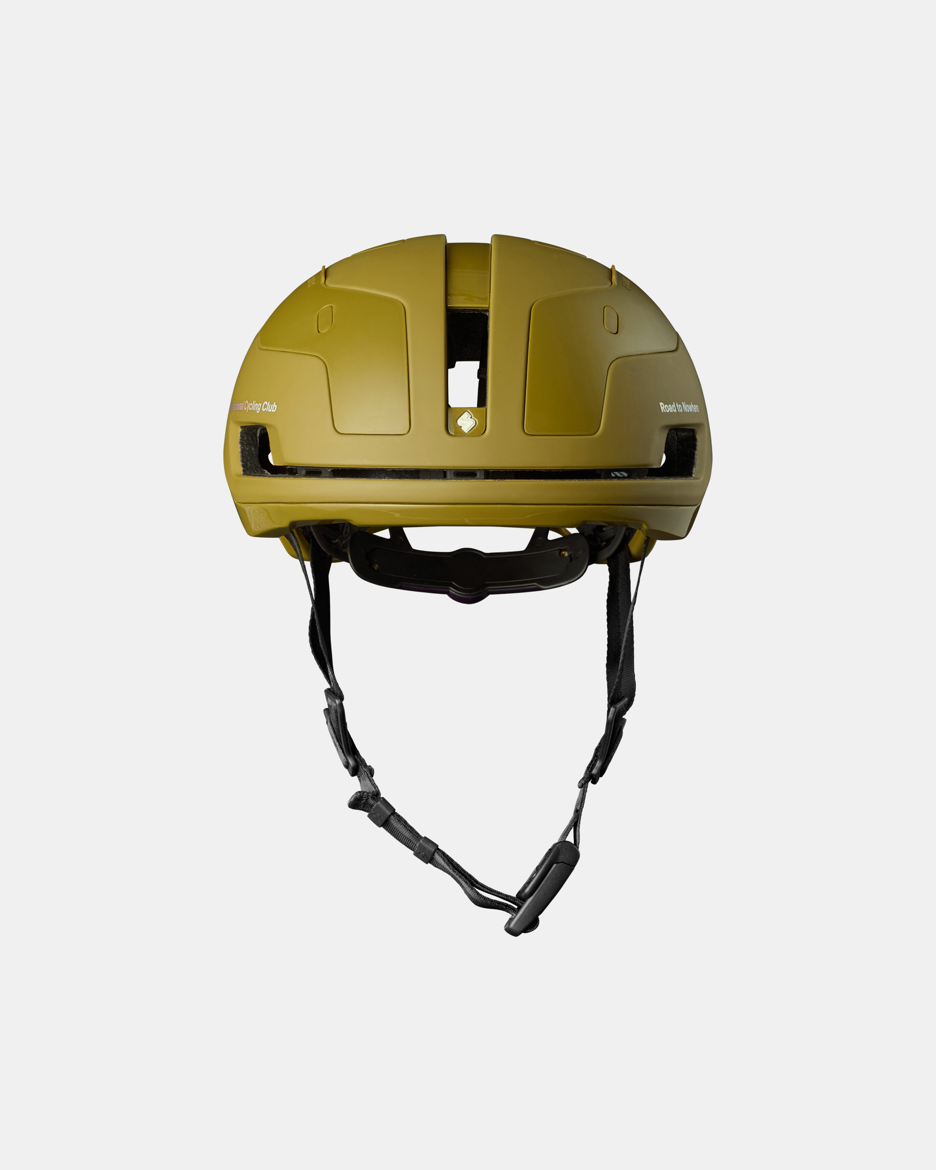 Khaki Green Sweet Protection Falconer Aero2Vi cycling helmet, front view with ventilation ports