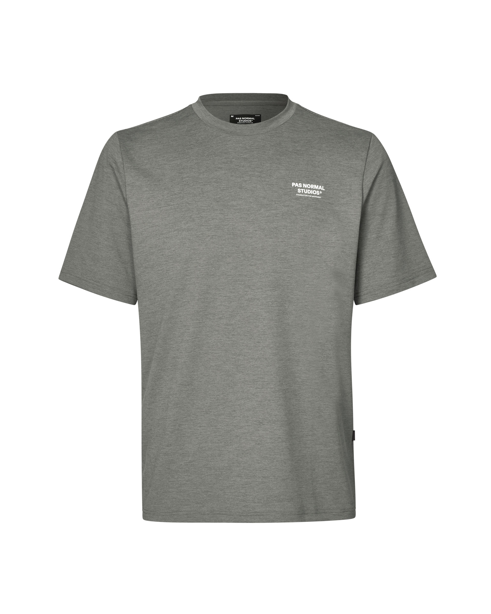 Grey Balance t-shirt, front view with white chest logo
