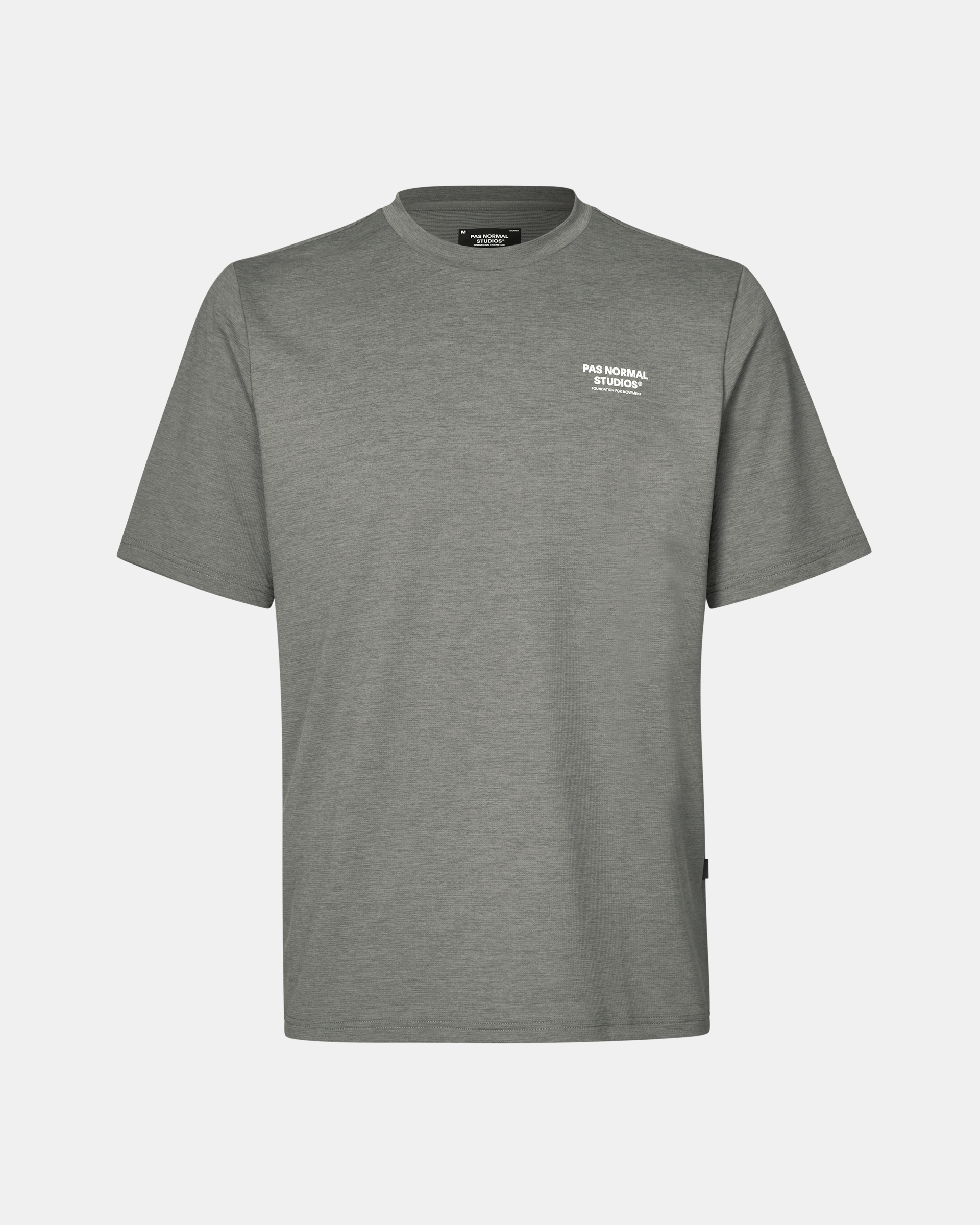 Grey Balance t-shirt, front view with white chest logo