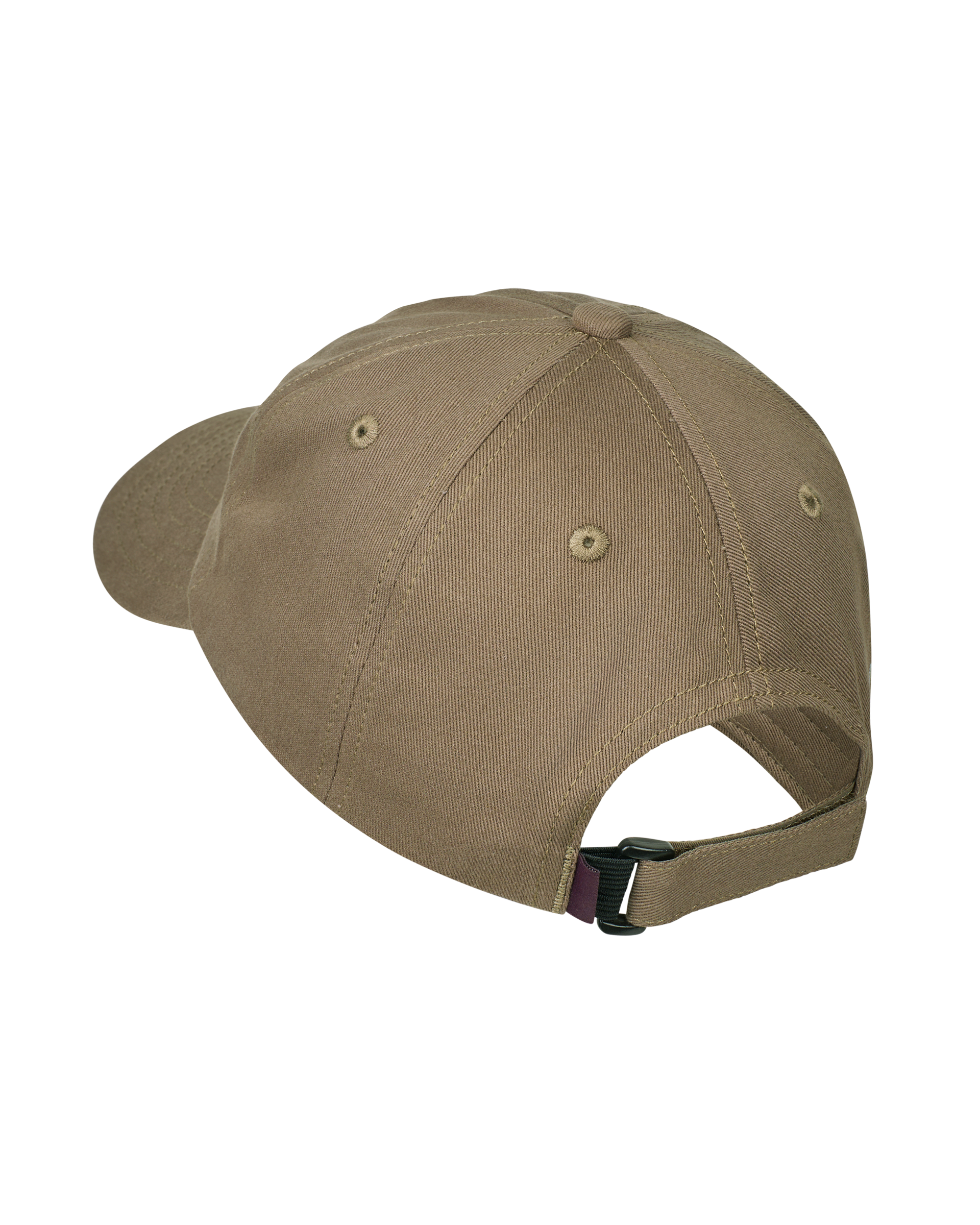 Brown Off-Race Cotton cap, rear three-quarter view with adjustable strap