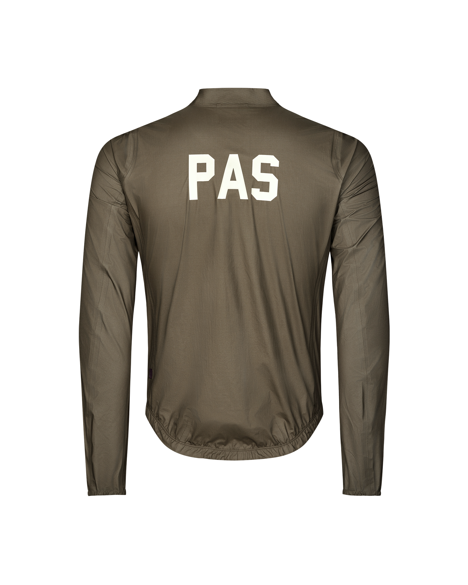 Dark Earth PAS Mechanism Rain cycling jacket, rear flat lay with white back print
