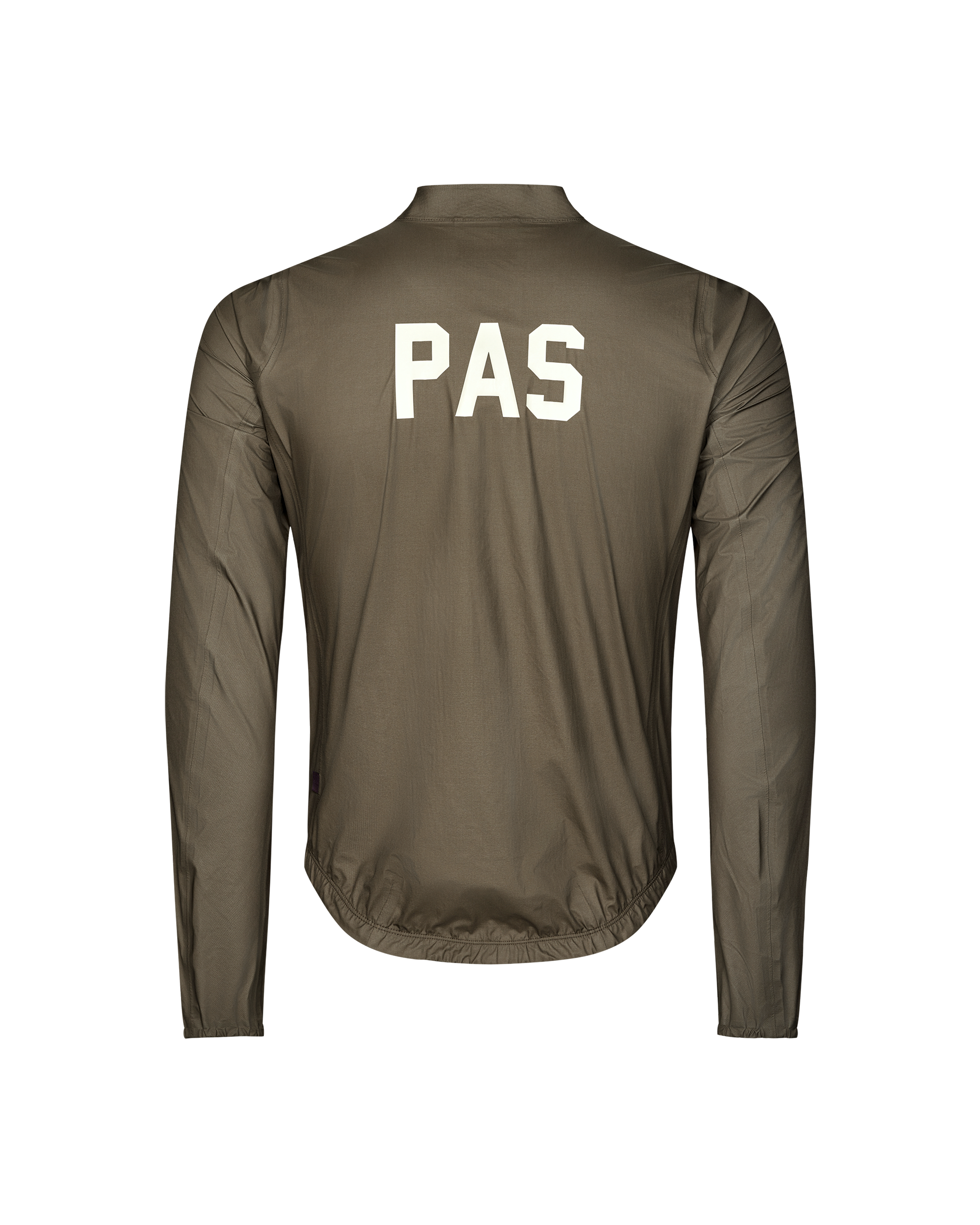 Dark Earth PAS Mechanism Rain cycling jacket, rear flat lay with white back print