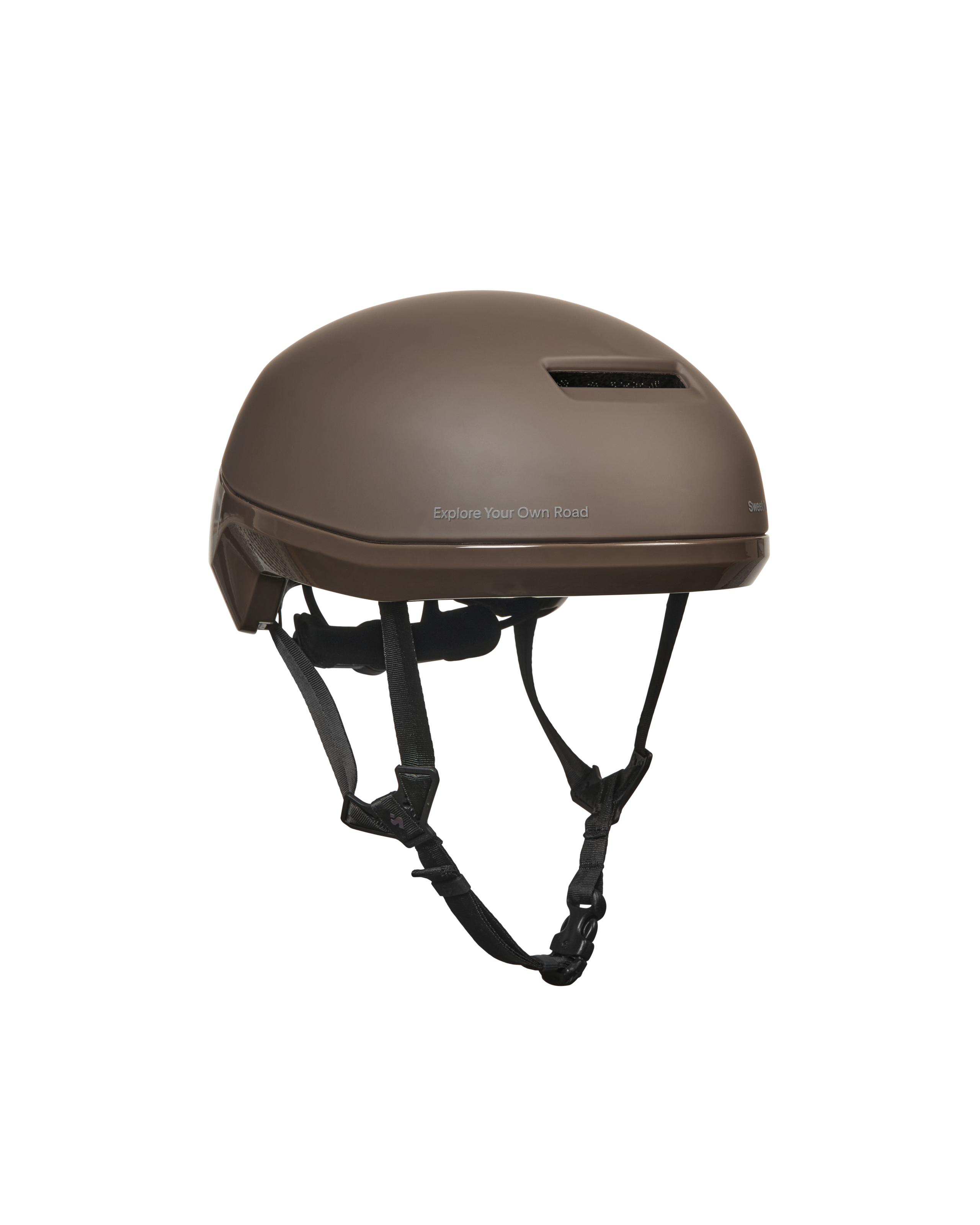 Brown Commuter Mips cycling helmet, three-quarter view with top air vent