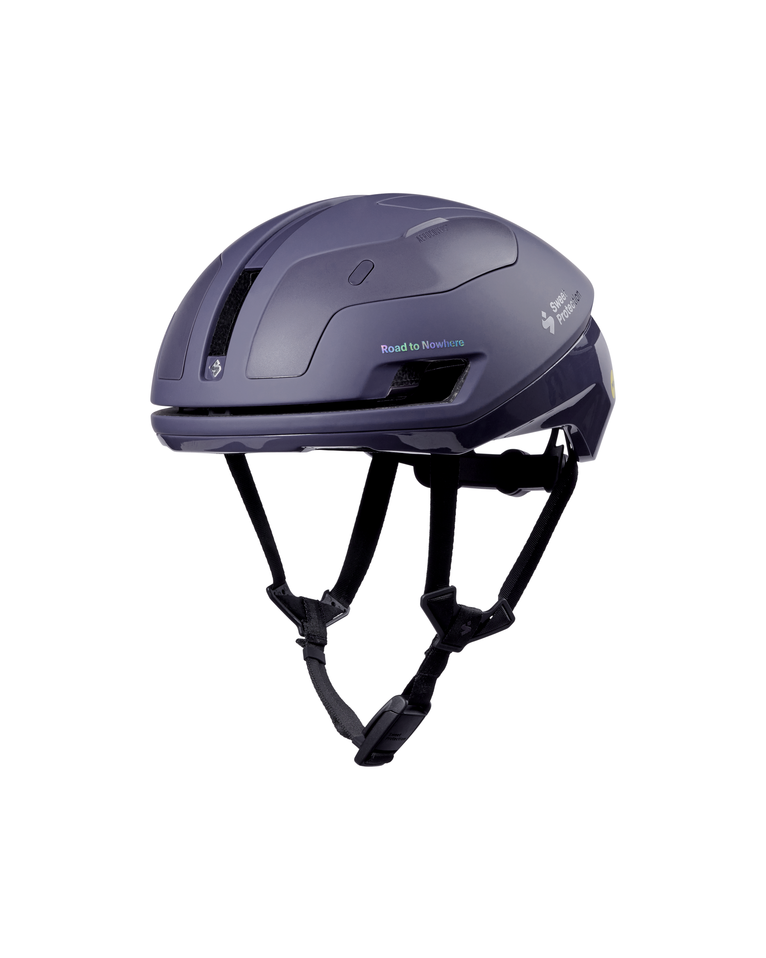 Grey Sweet Protection Falconer Aero 2Vi MIPS cycling helmet, three-quarter view with aerodynamic vents