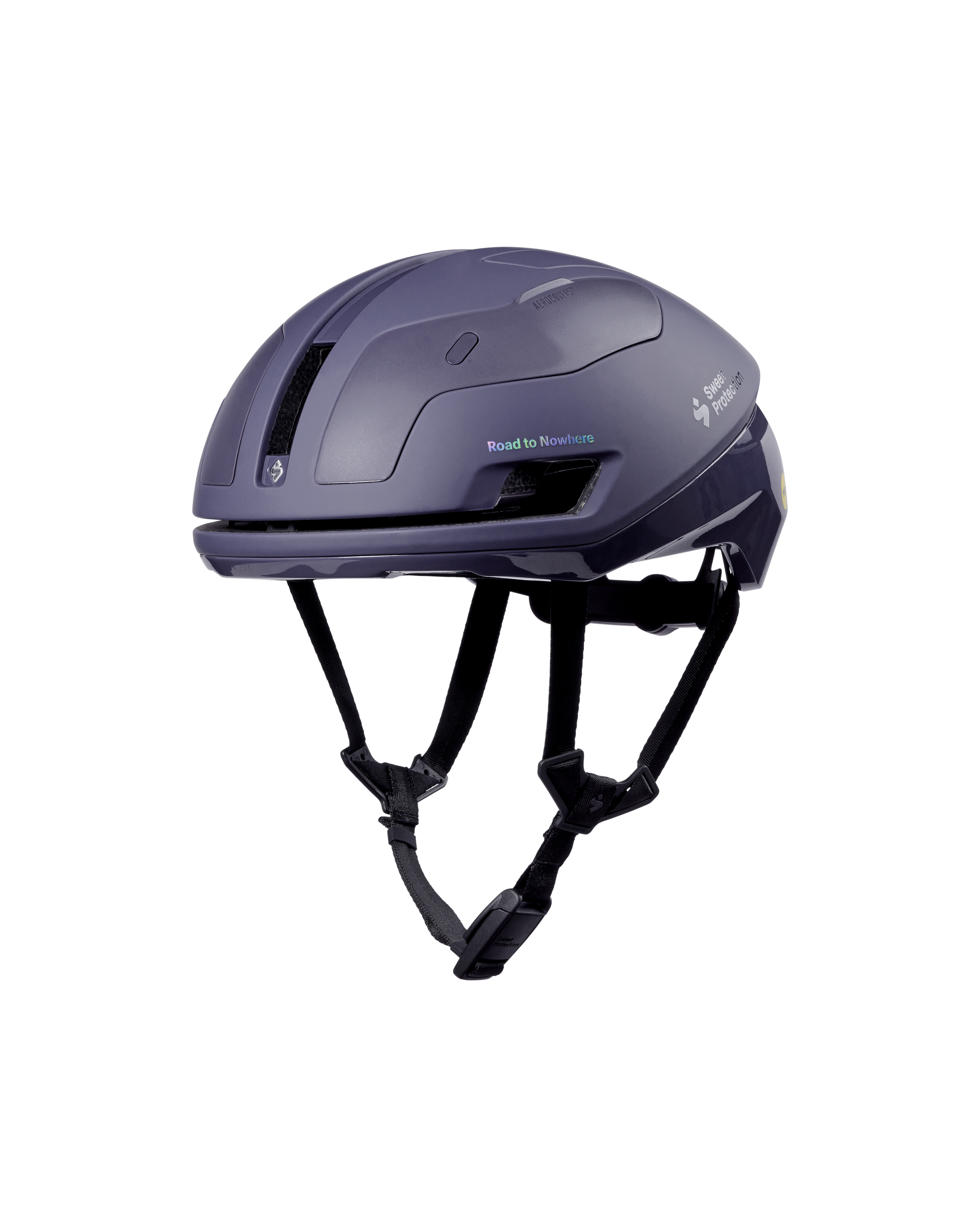 Grey Sweet Protection Falconer Aero 2Vi MIPS cycling helmet, three-quarter view with aerodynamic vents