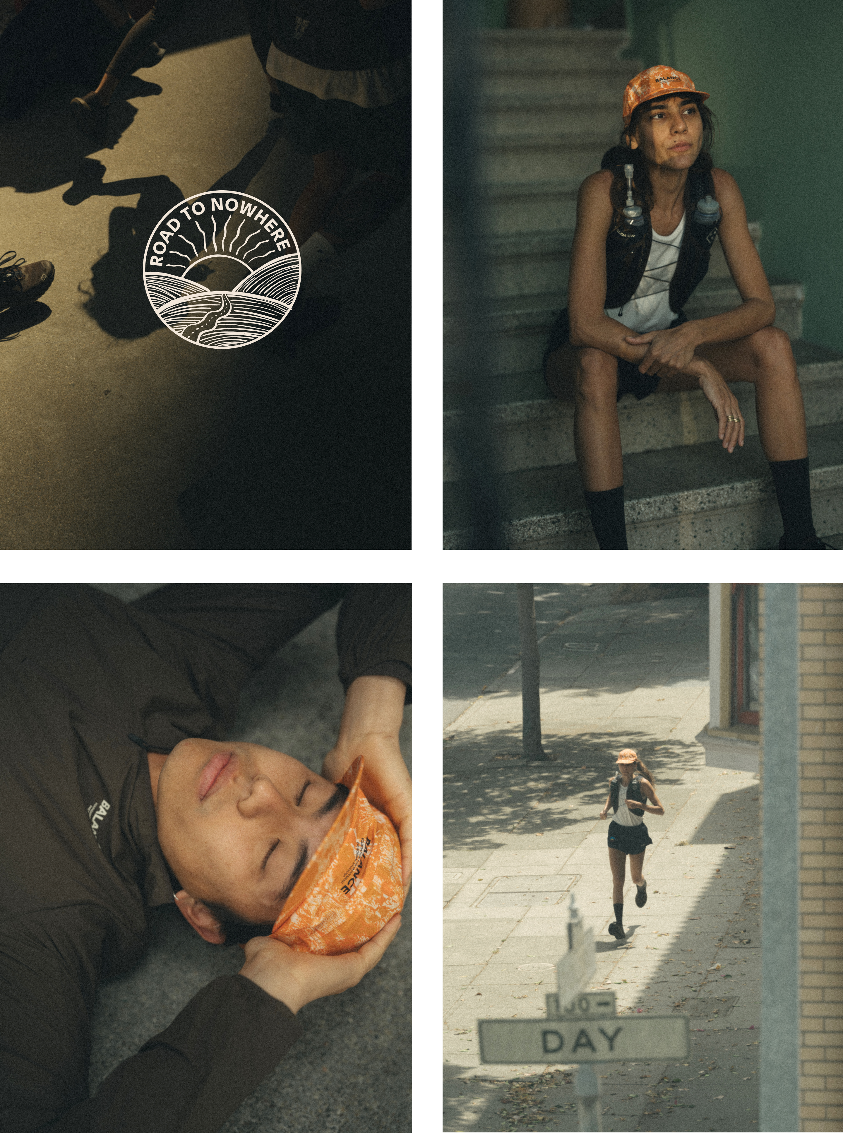 Black garment with white circular Road to Nowhere logo design