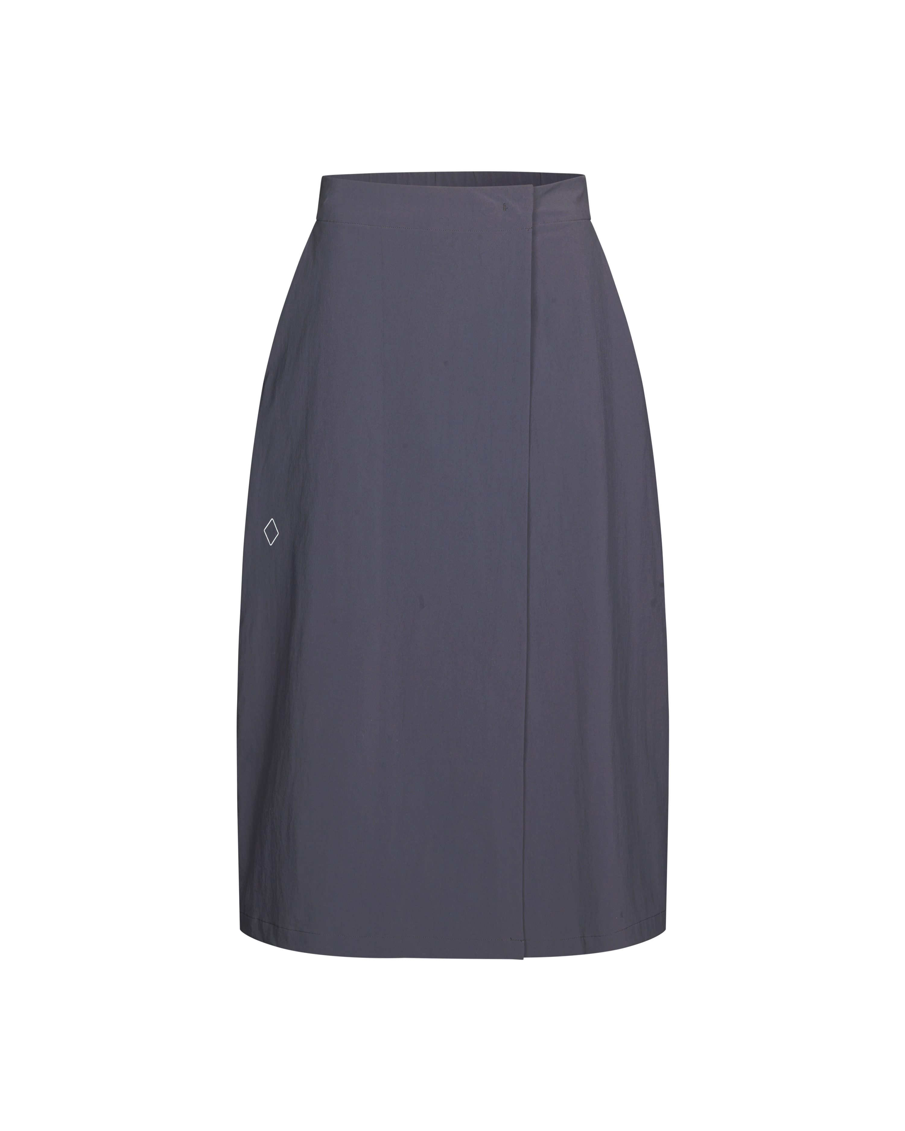 Grey Off-Race Tech skirt, front flat lay with white diamond logo