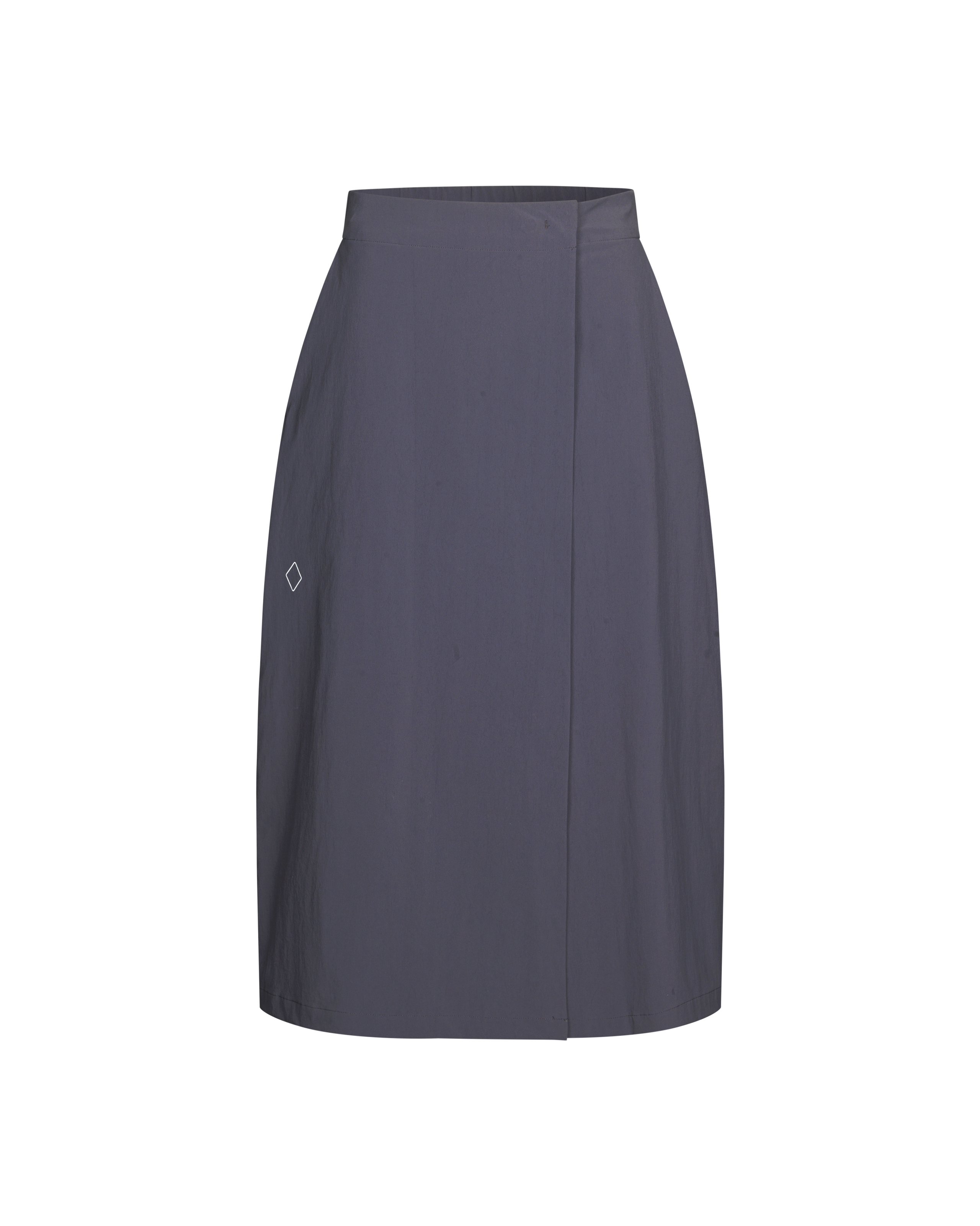 Grey Off-Race Tech skirt, front flat lay with white diamond logo