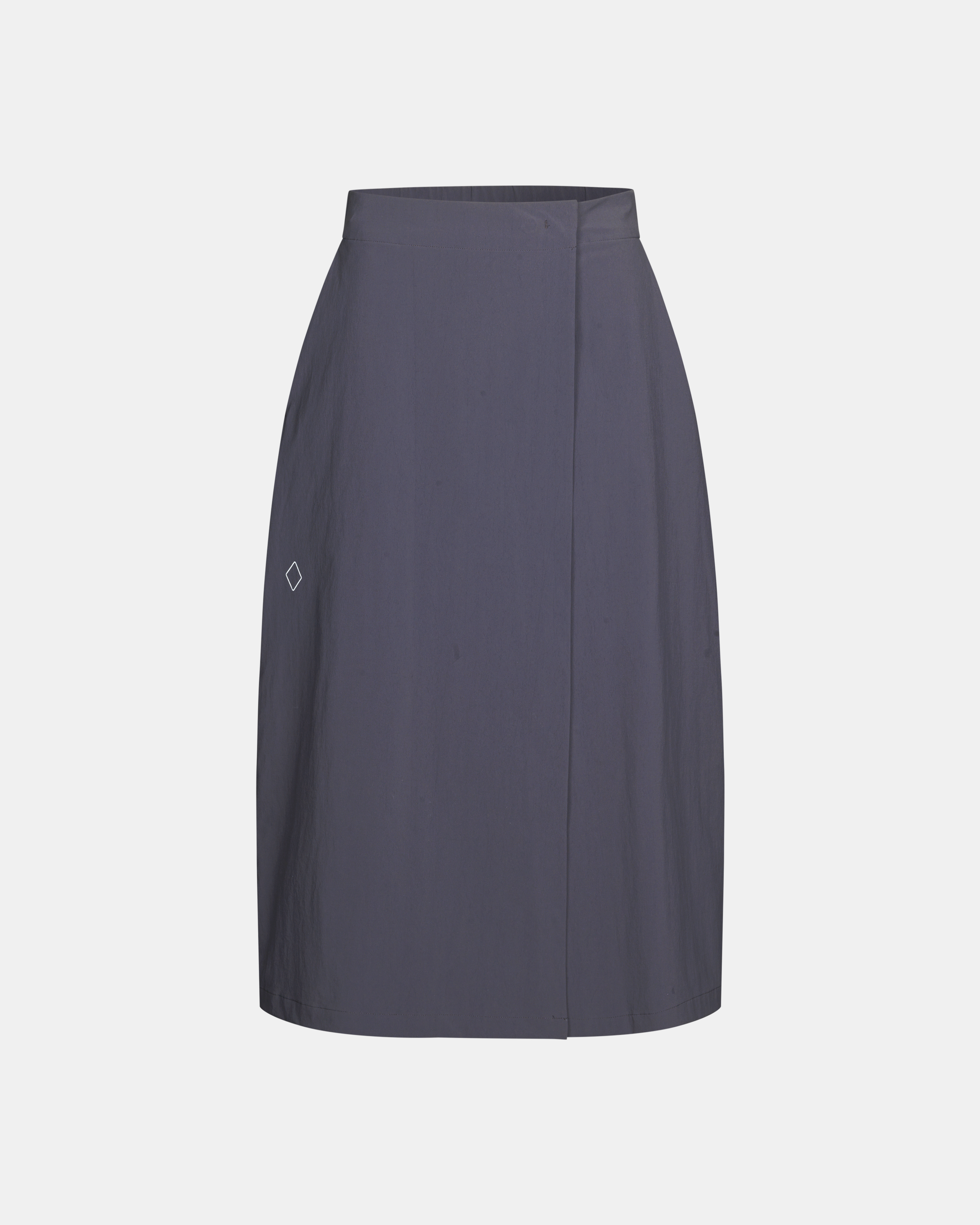 Grey Off-Race Tech skirt, front flat lay with white diamond logo