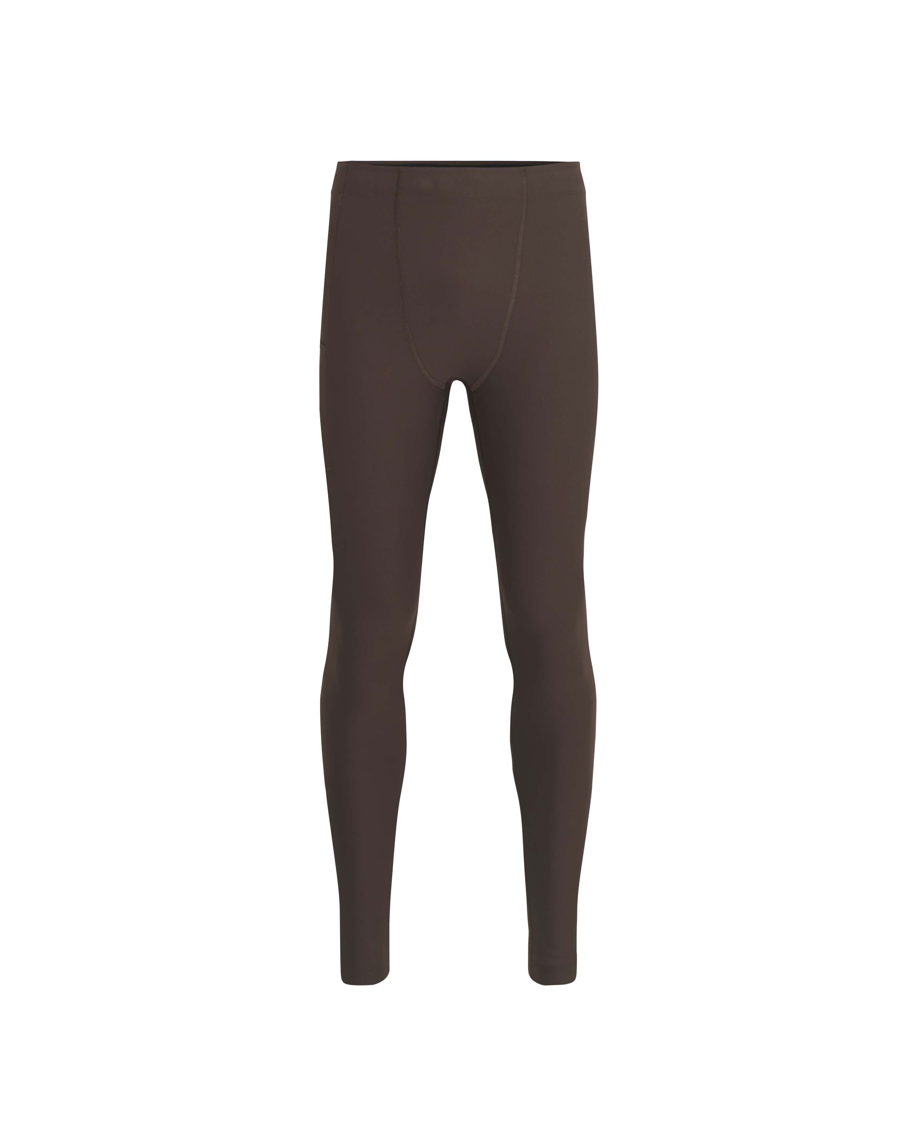 Brown Balance long tights, front flat lay with high waistband
