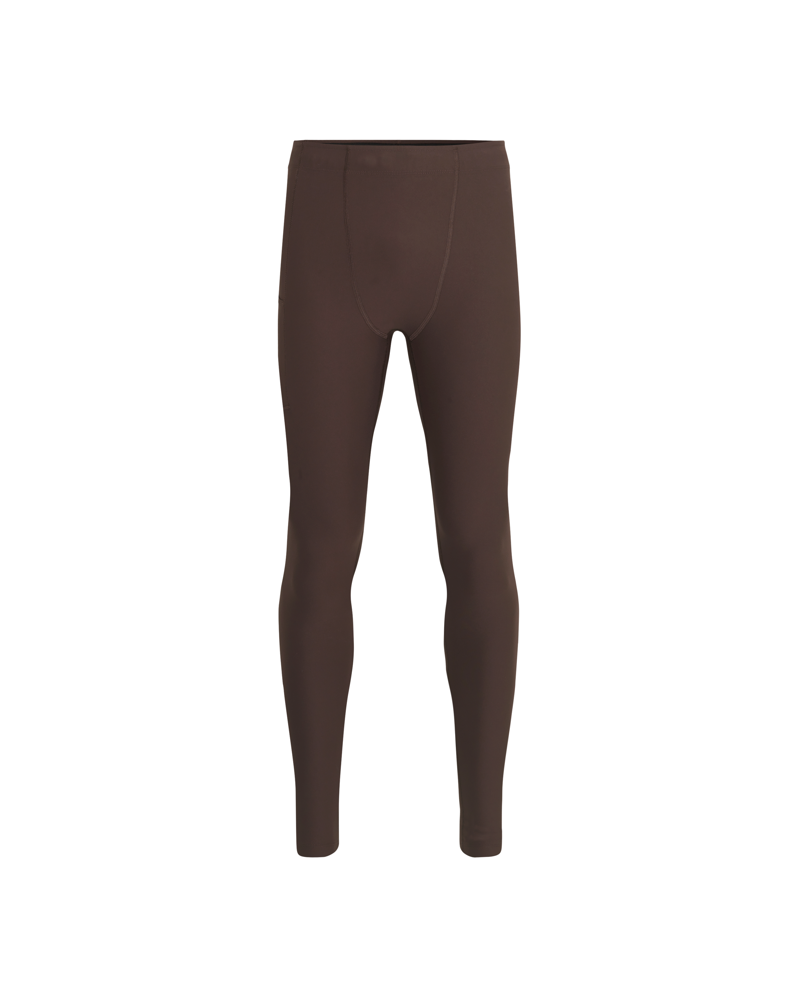 Brown Balance long tights, front flat lay with high waistband