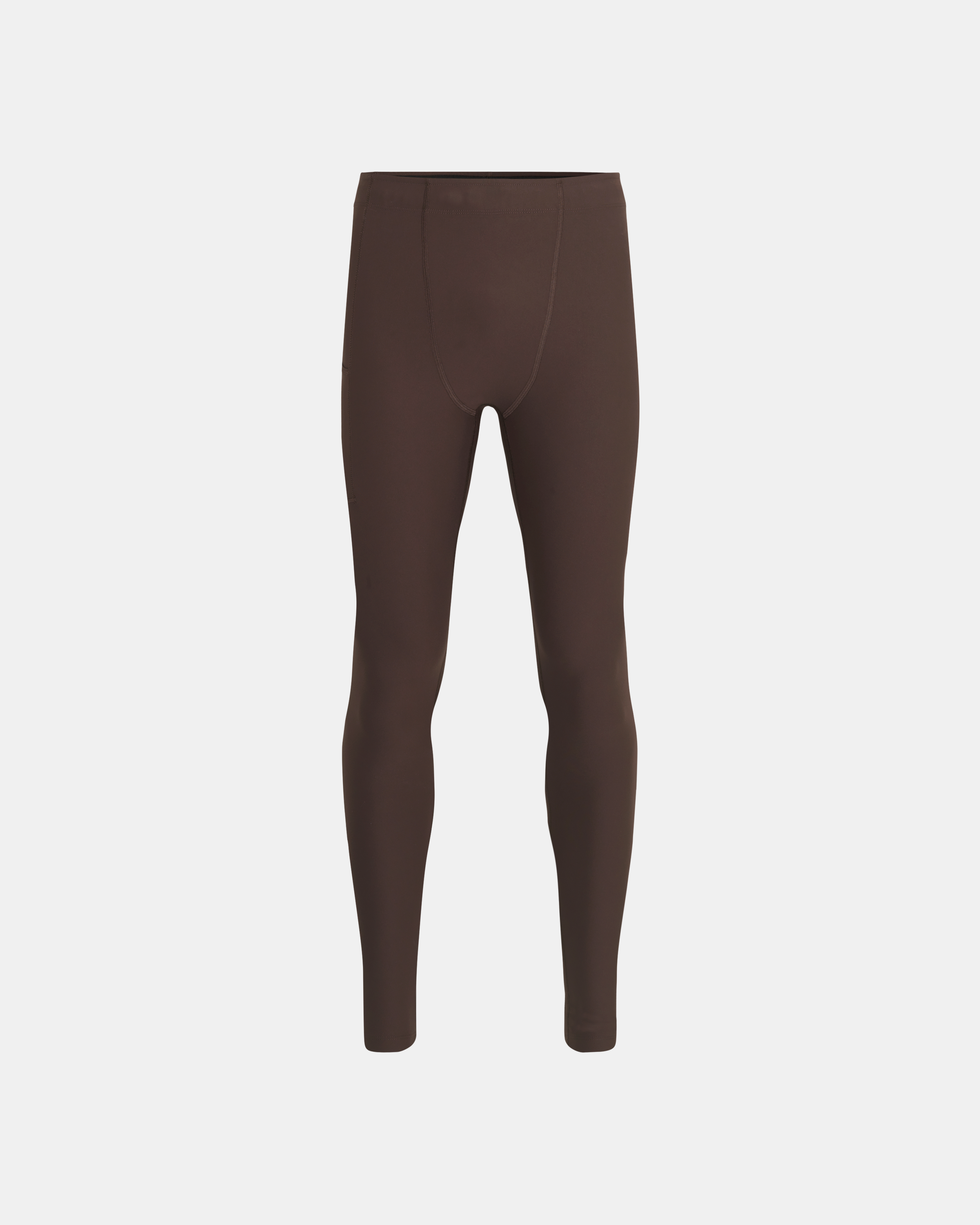 Brown Balance long tights, front flat lay with high waistband