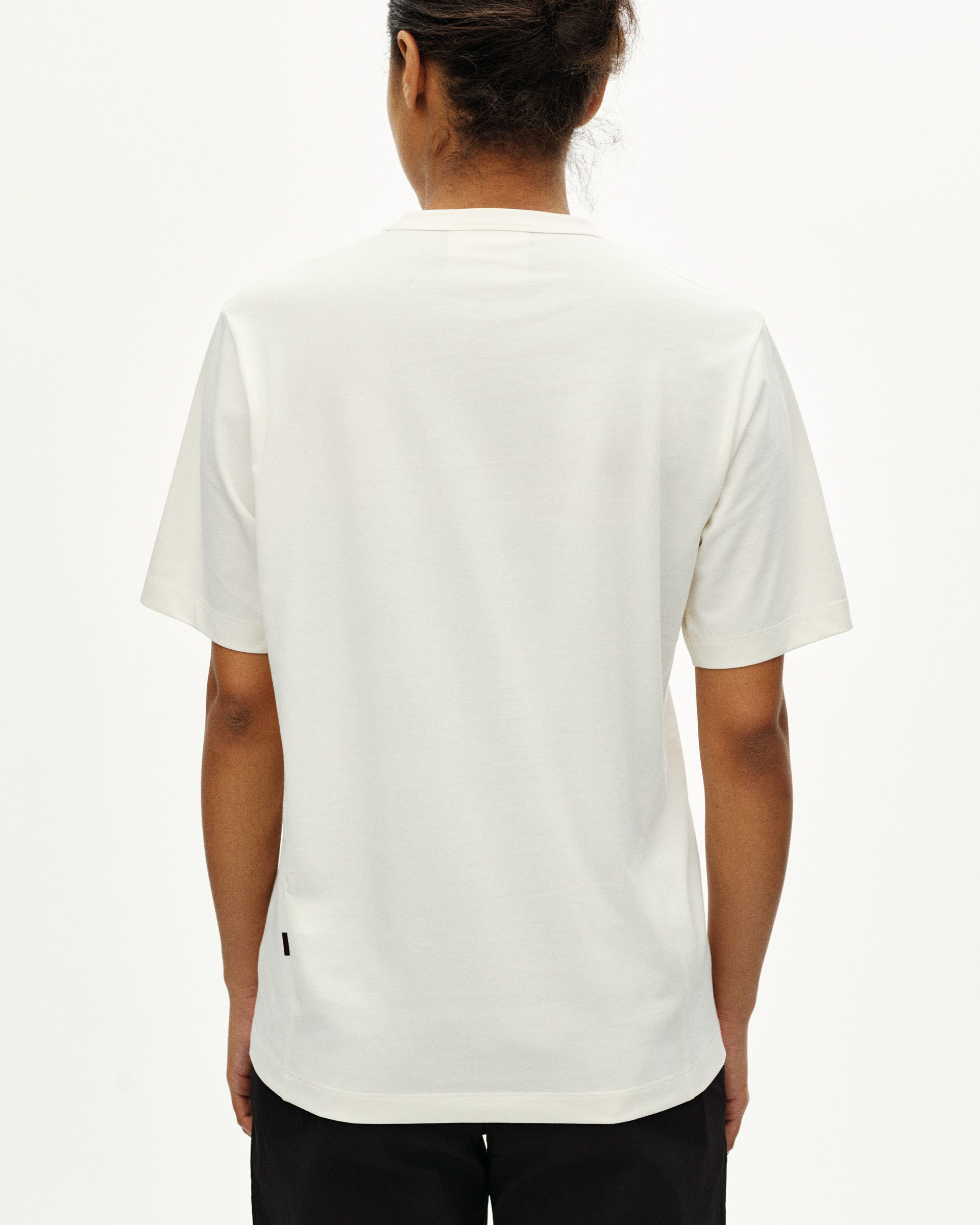 Off White Off-Race Cotton Tech Graphic t-shirt, rear view on model