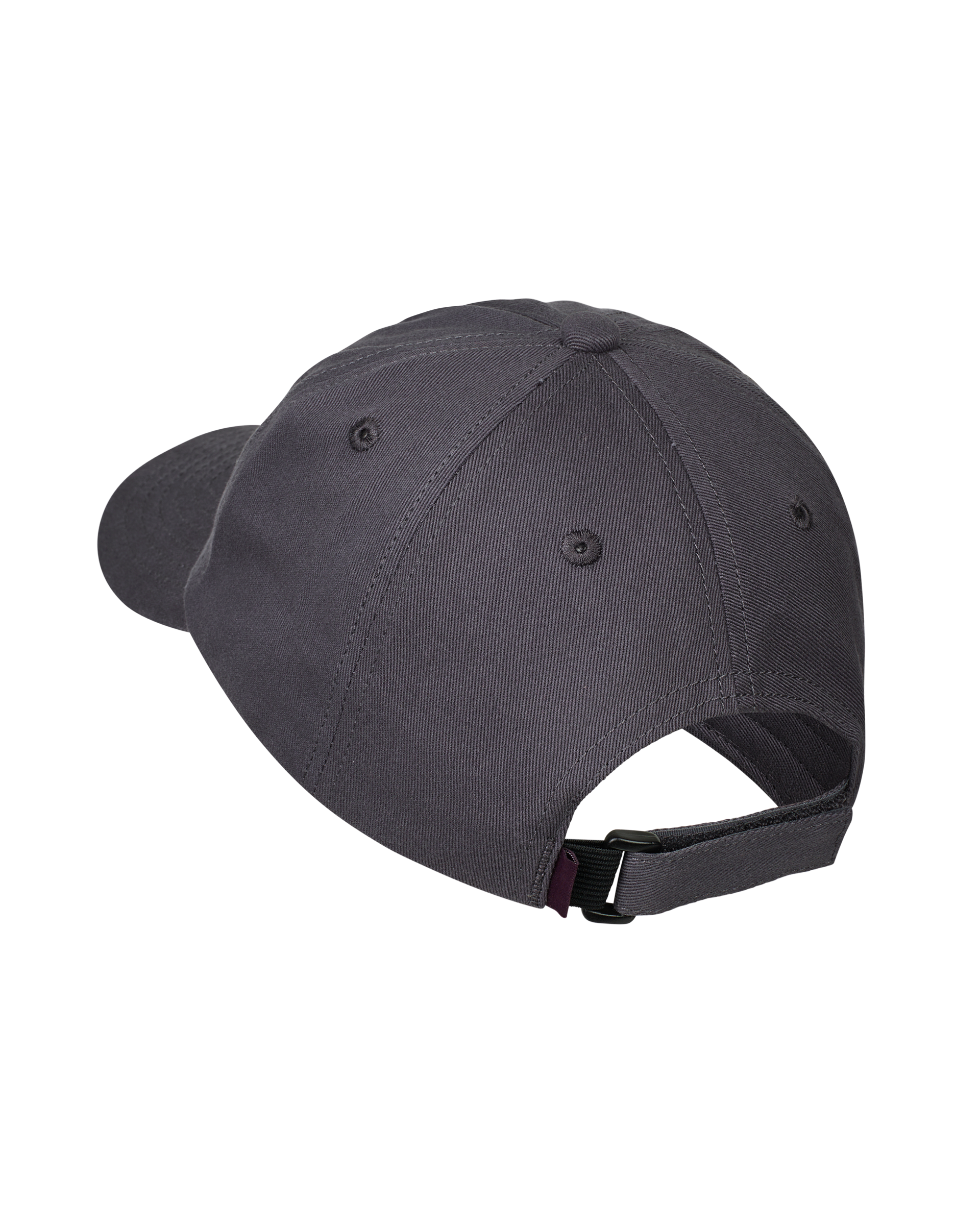 Dark Navy Off-Race Cotton cap, rear three-quarter view with adjustable strap closure