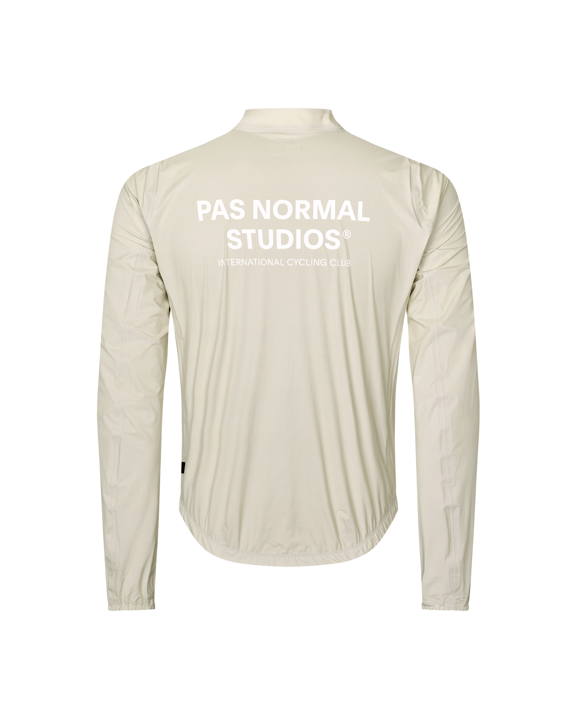 Off White Mechanism cycling rain jacket, rear flat lay with white back logo print