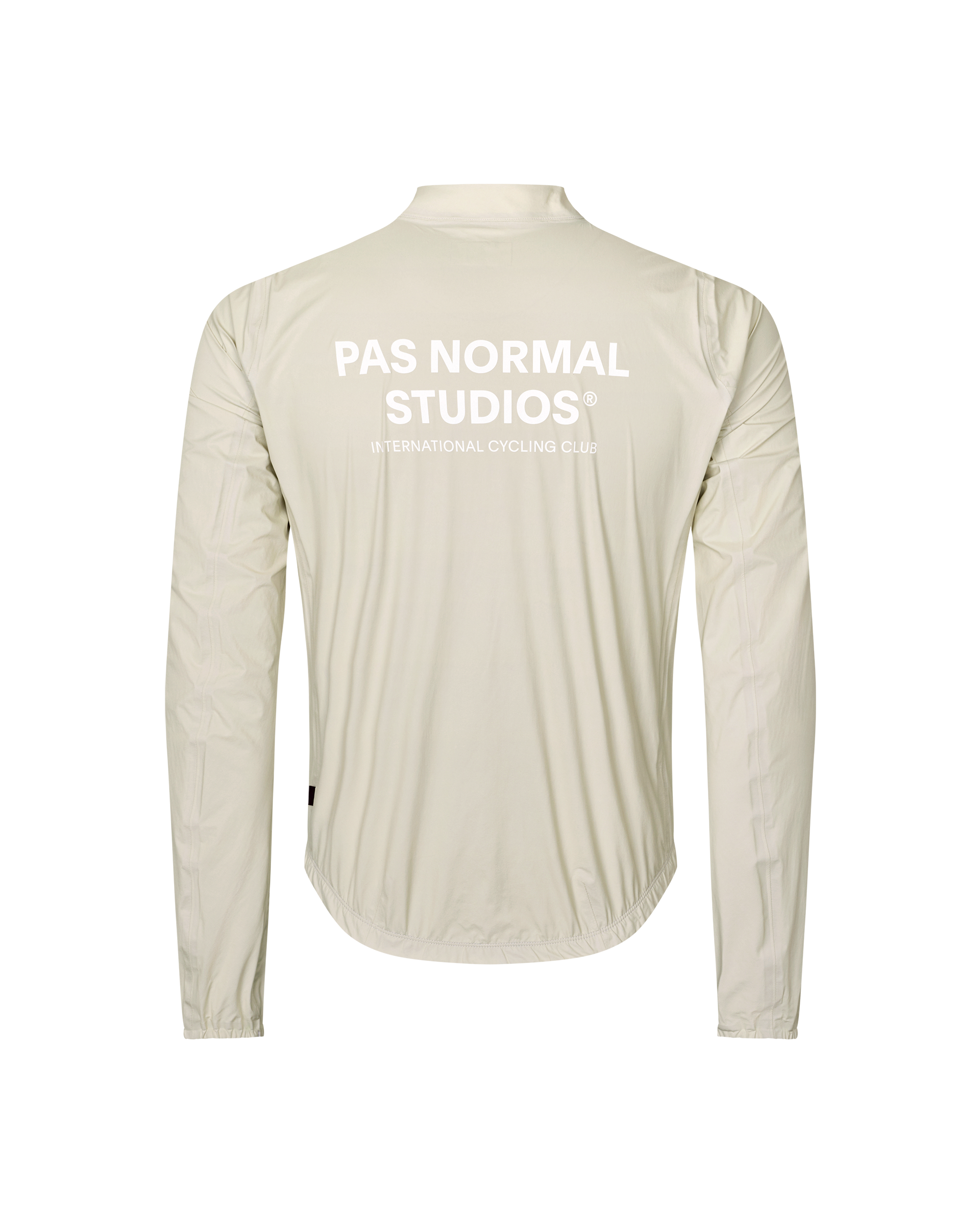 Off White Mechanism cycling rain jacket, rear flat lay with white back logo print