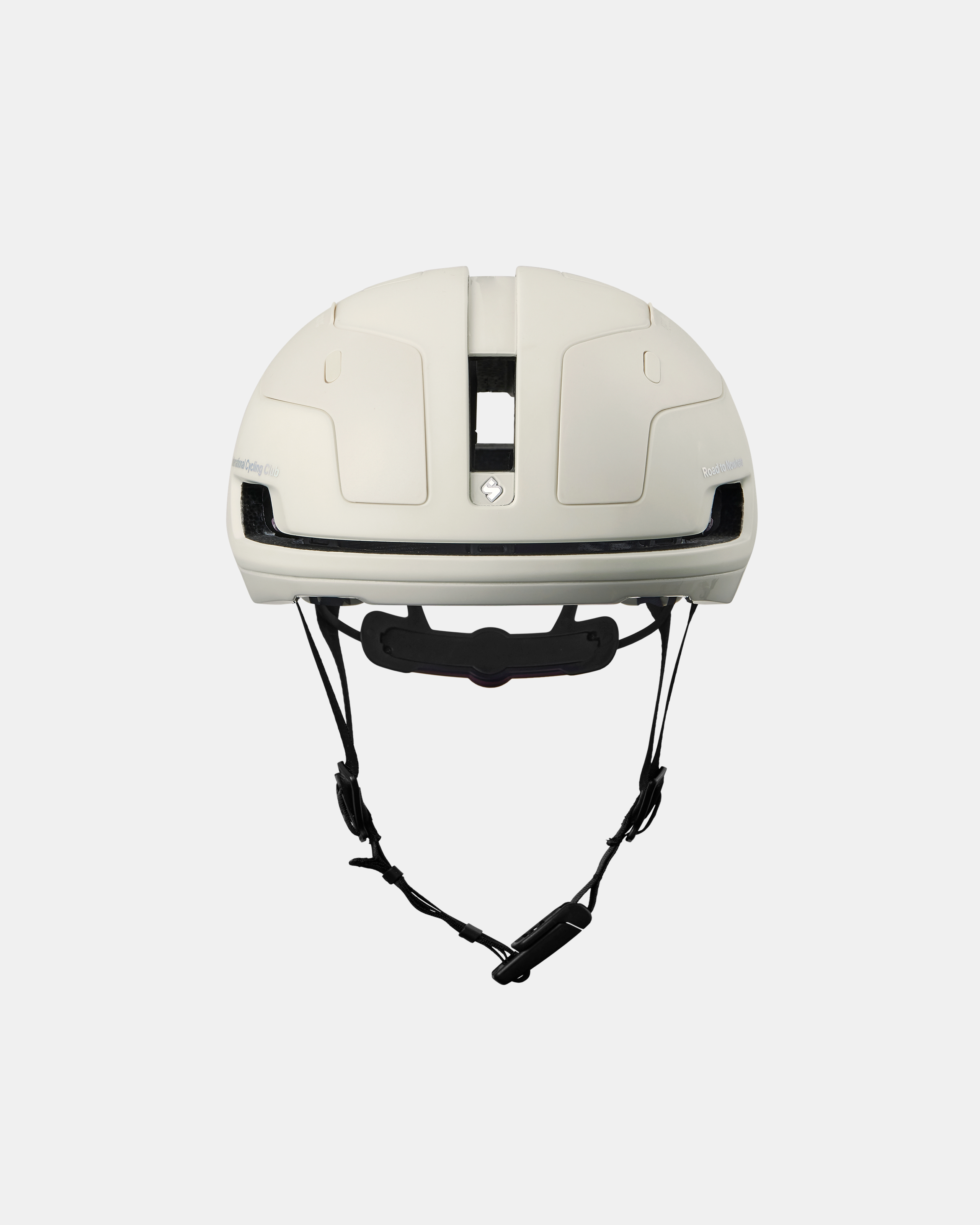 Off White Sweet Protection Falconer Aero 2Vi MIPS cycling helmet, front view with aerodynamic vents