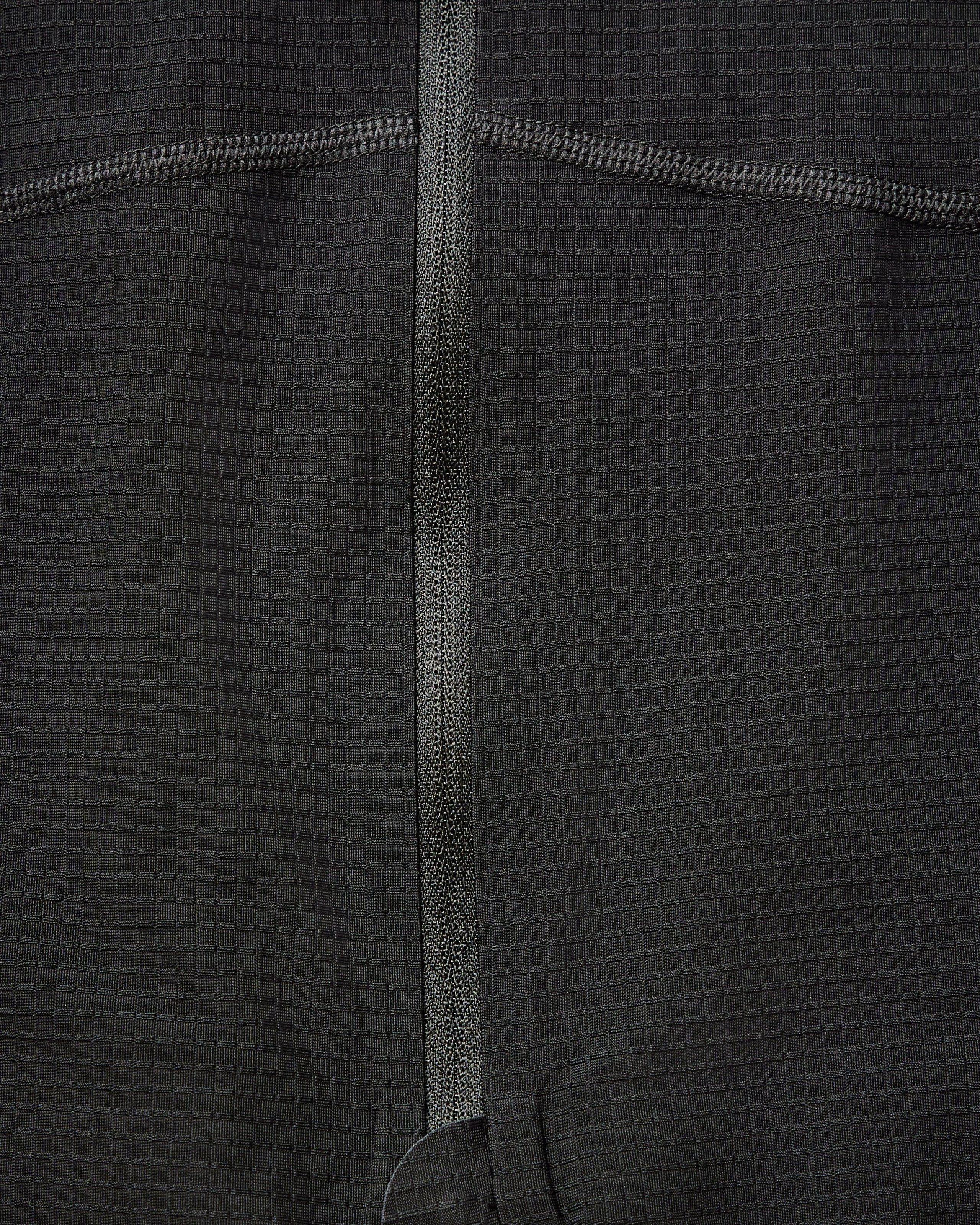 Grey PAS Mechanism Pro long sleeve cycling jersey, rear detail view with contrast center seam