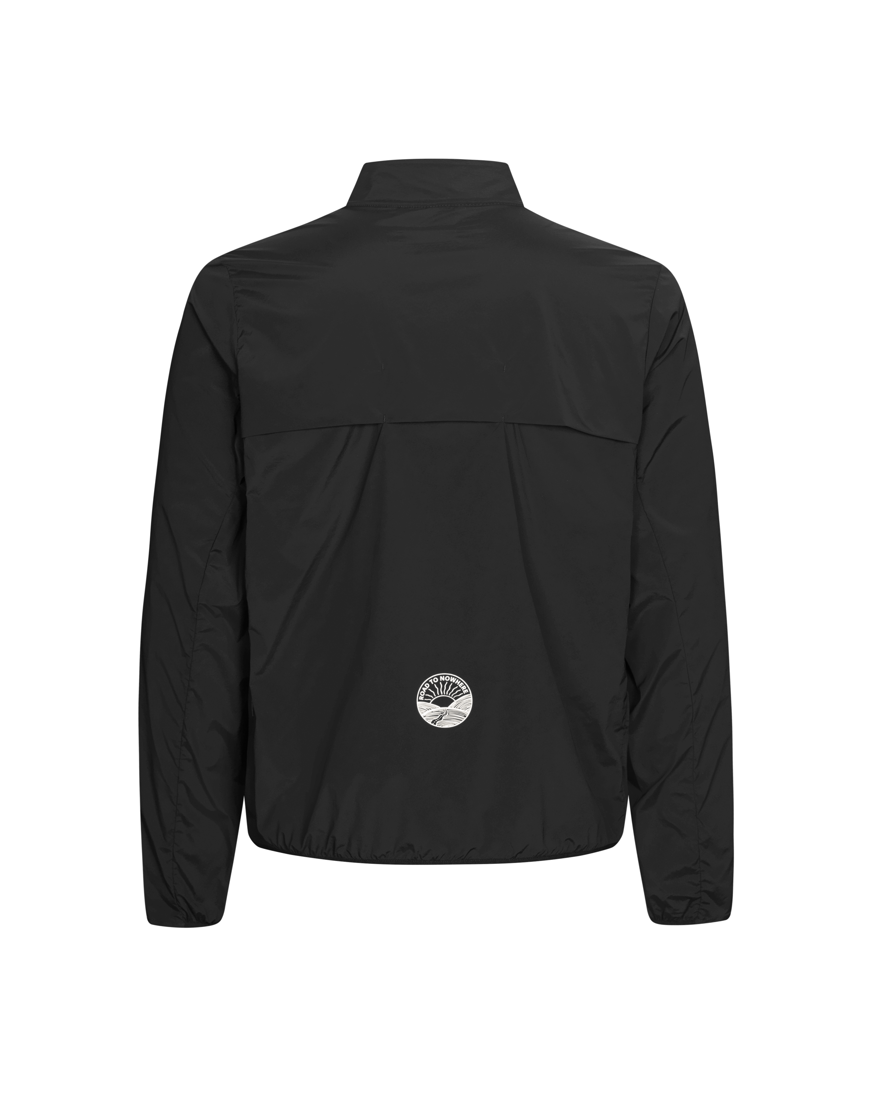 Black Balance Half Zip jacket, rear view with white circular logo