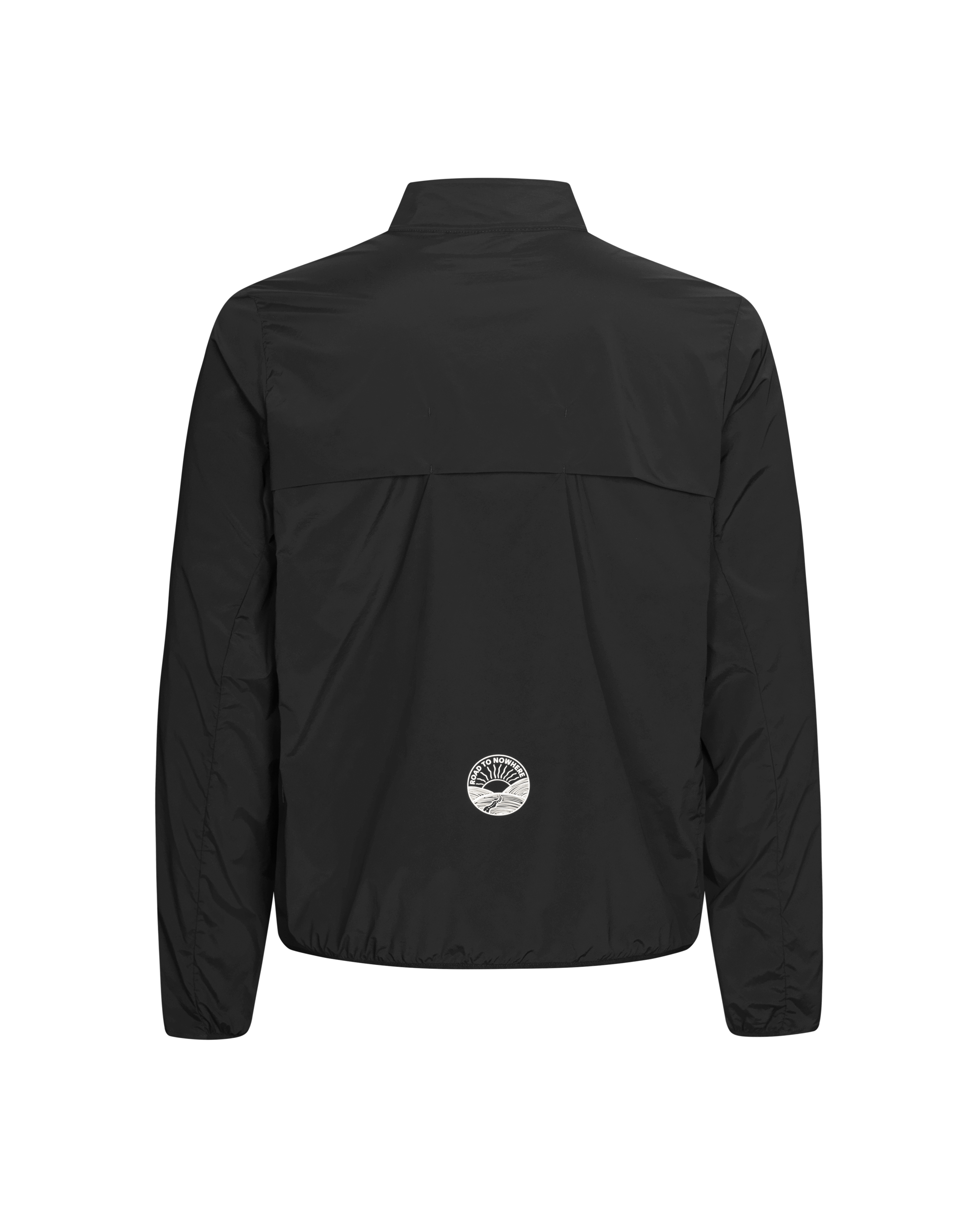 Black Balance Half Zip jacket, rear view with white circular logo