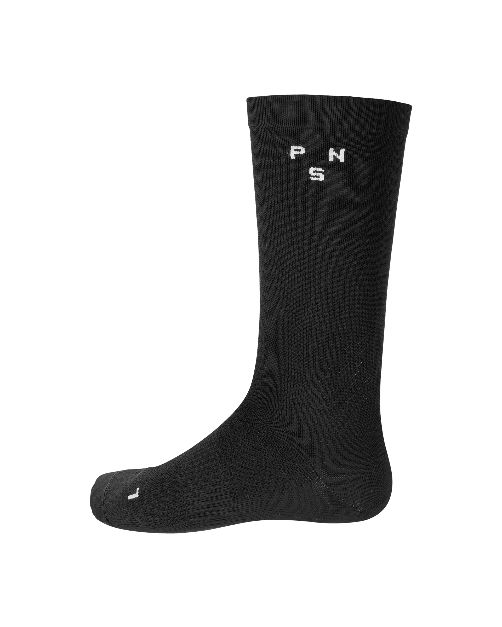 Black Essential Race cycling socks with white logo lettering