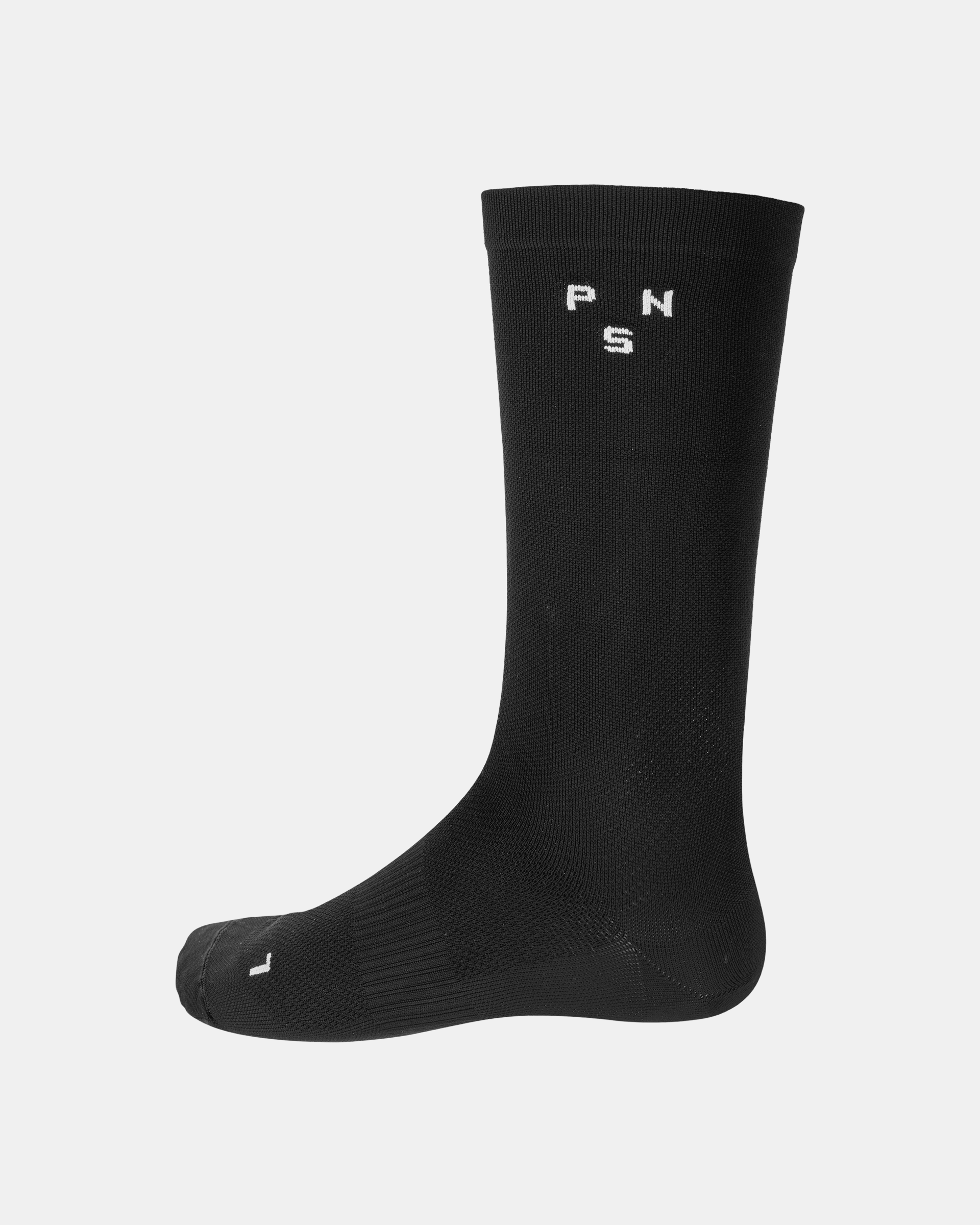 Black Essential Race cycling socks with white logo lettering